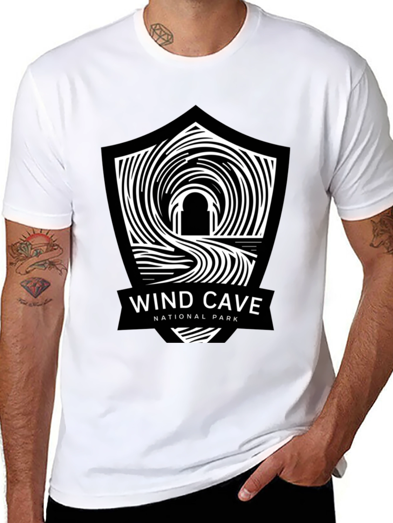 Black Wind Cave National Park Black T-Shirt view 8