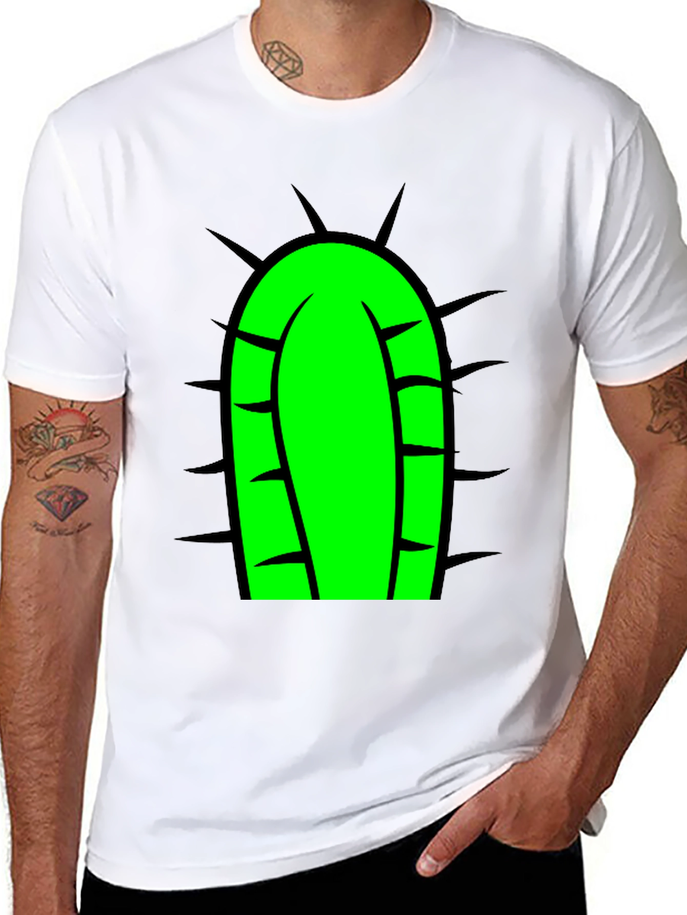 Black Cactus Tee - Fun Graphic Print T-Shirt view 8