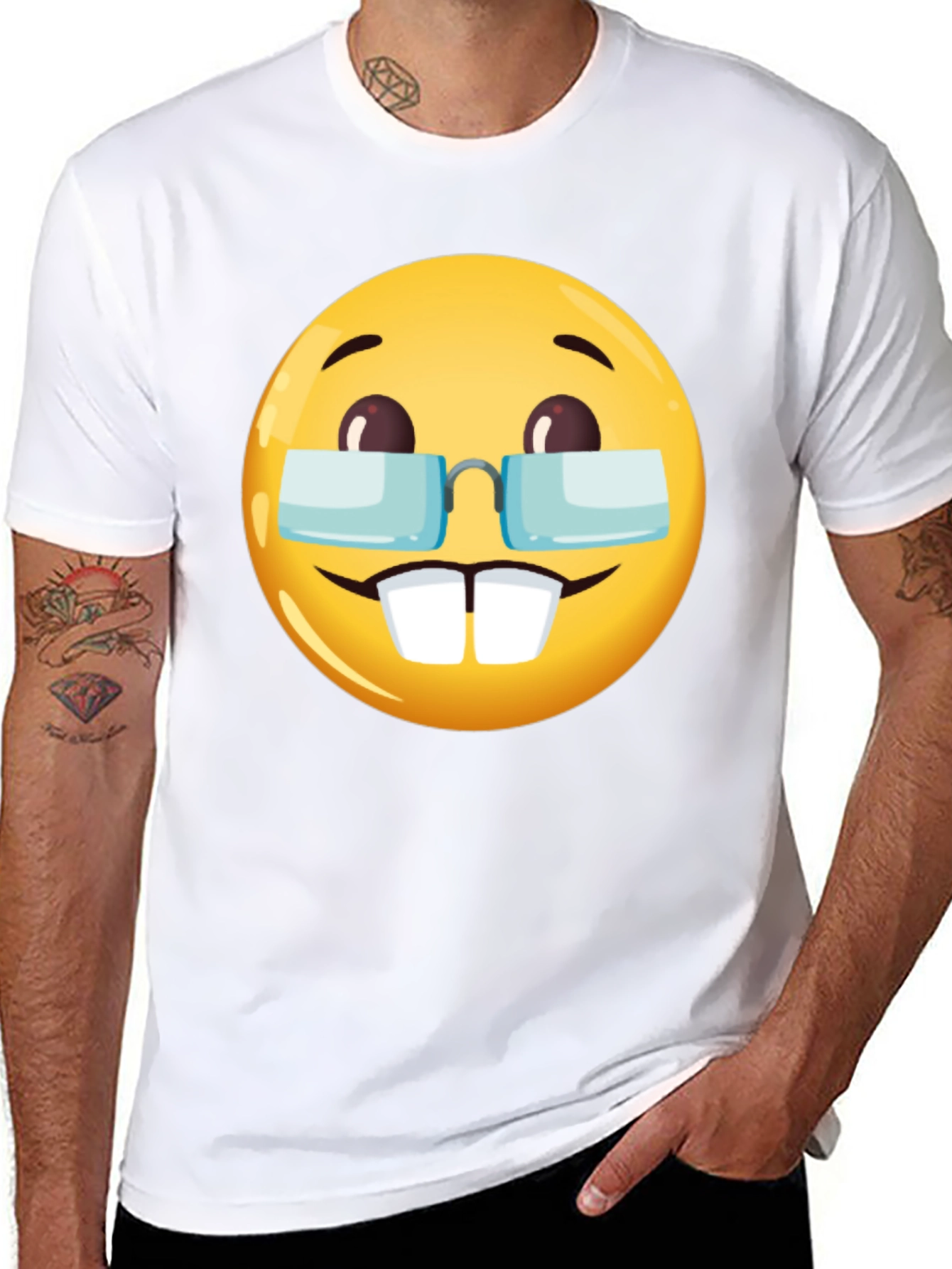 Black Emoji Geek T-Shirt - Nerd Emoji Tee view 8