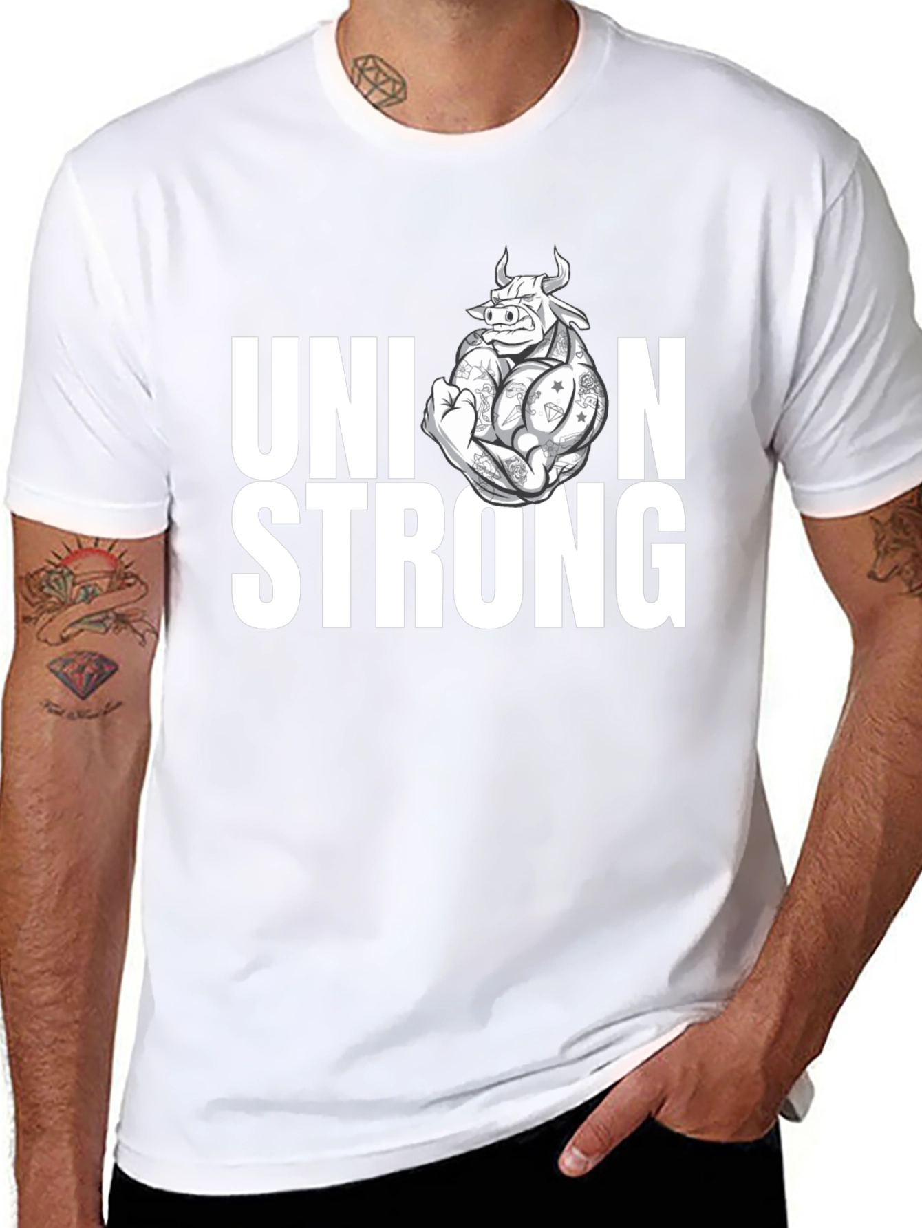 Black Union Strong Graphic T-Shirt view 8