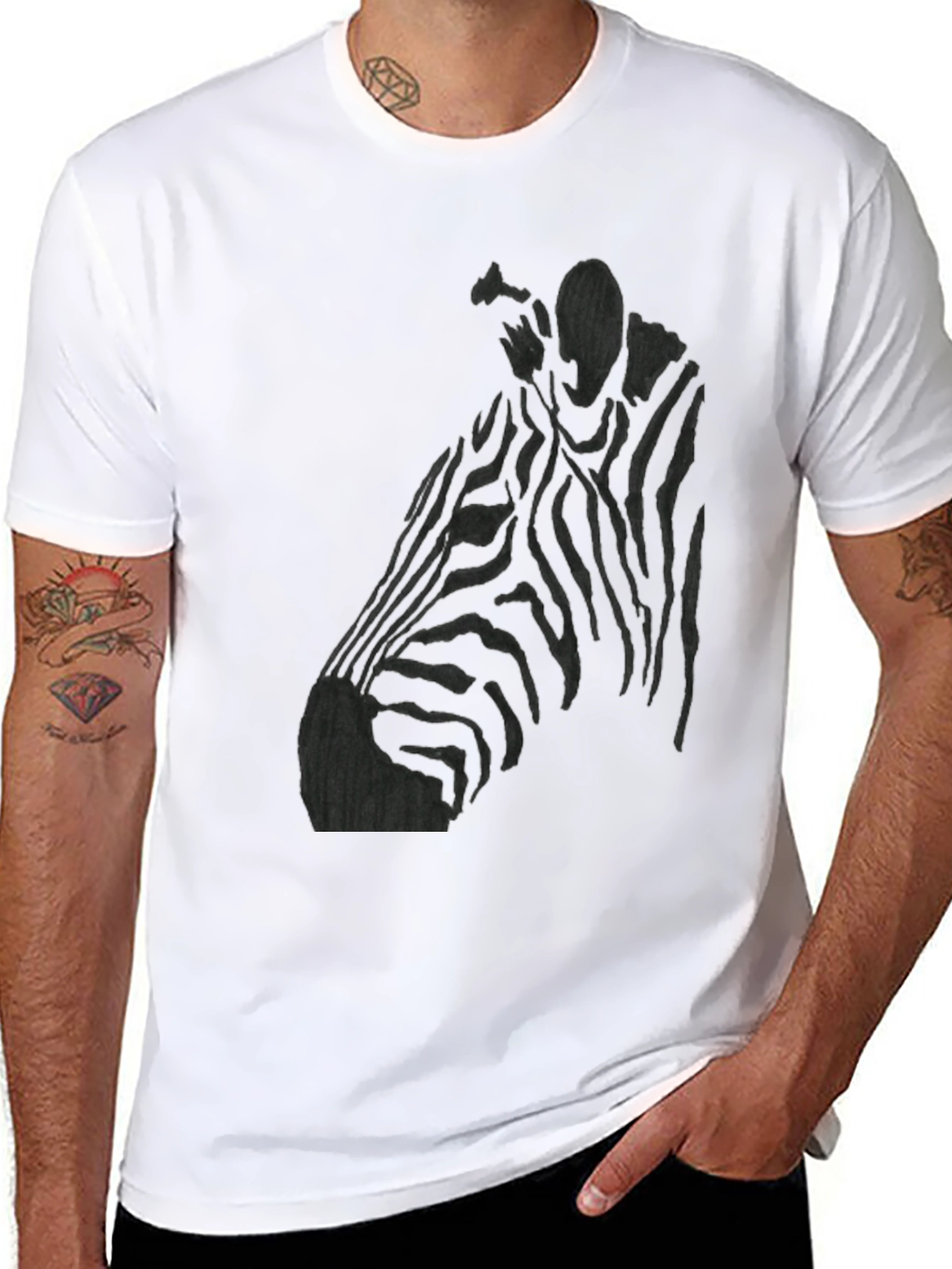 Black Black Zebra T-Shirt | Unique Graphic Tee view 8