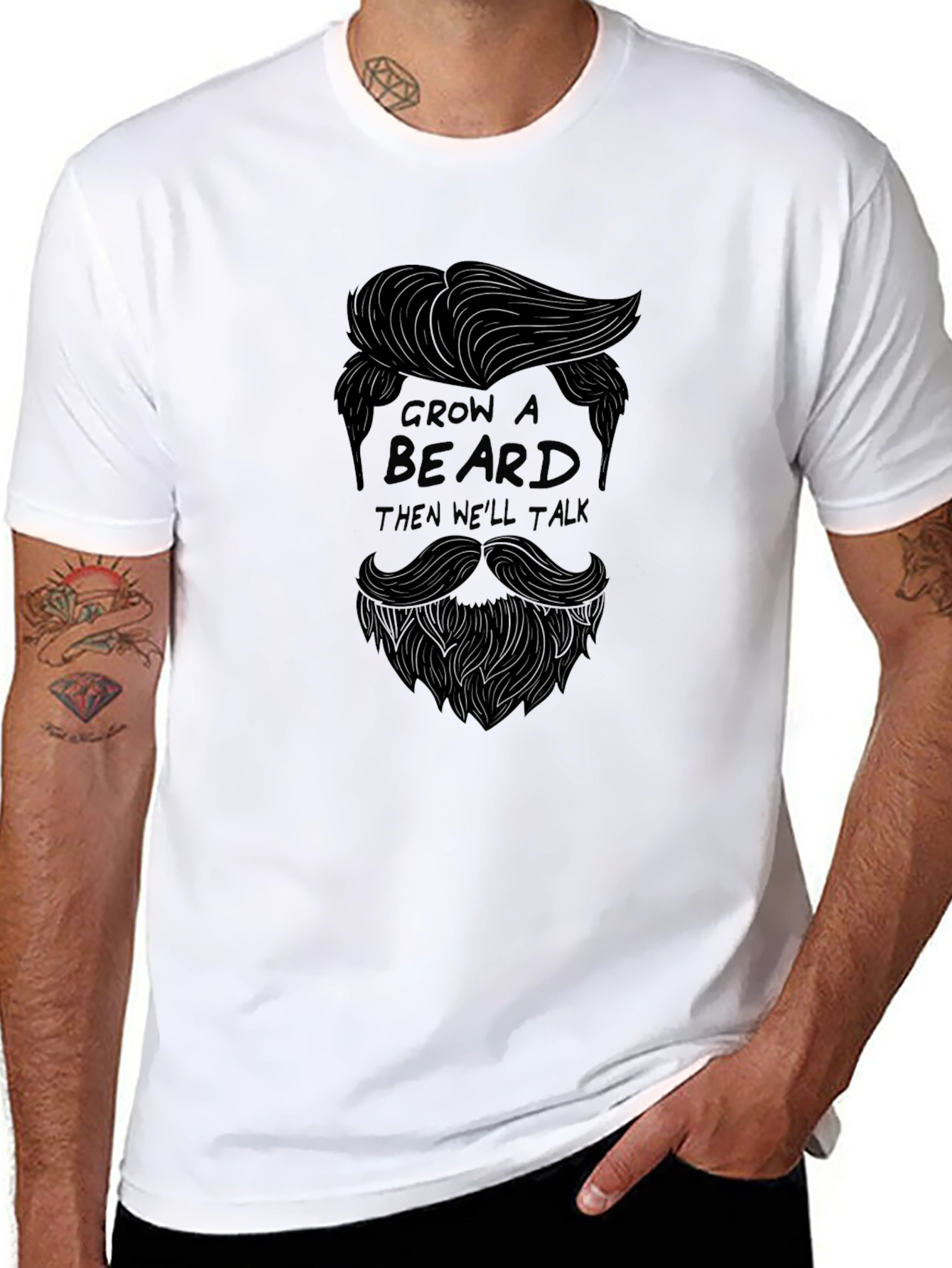 Grow a Beard Black Graphic Tee - 8