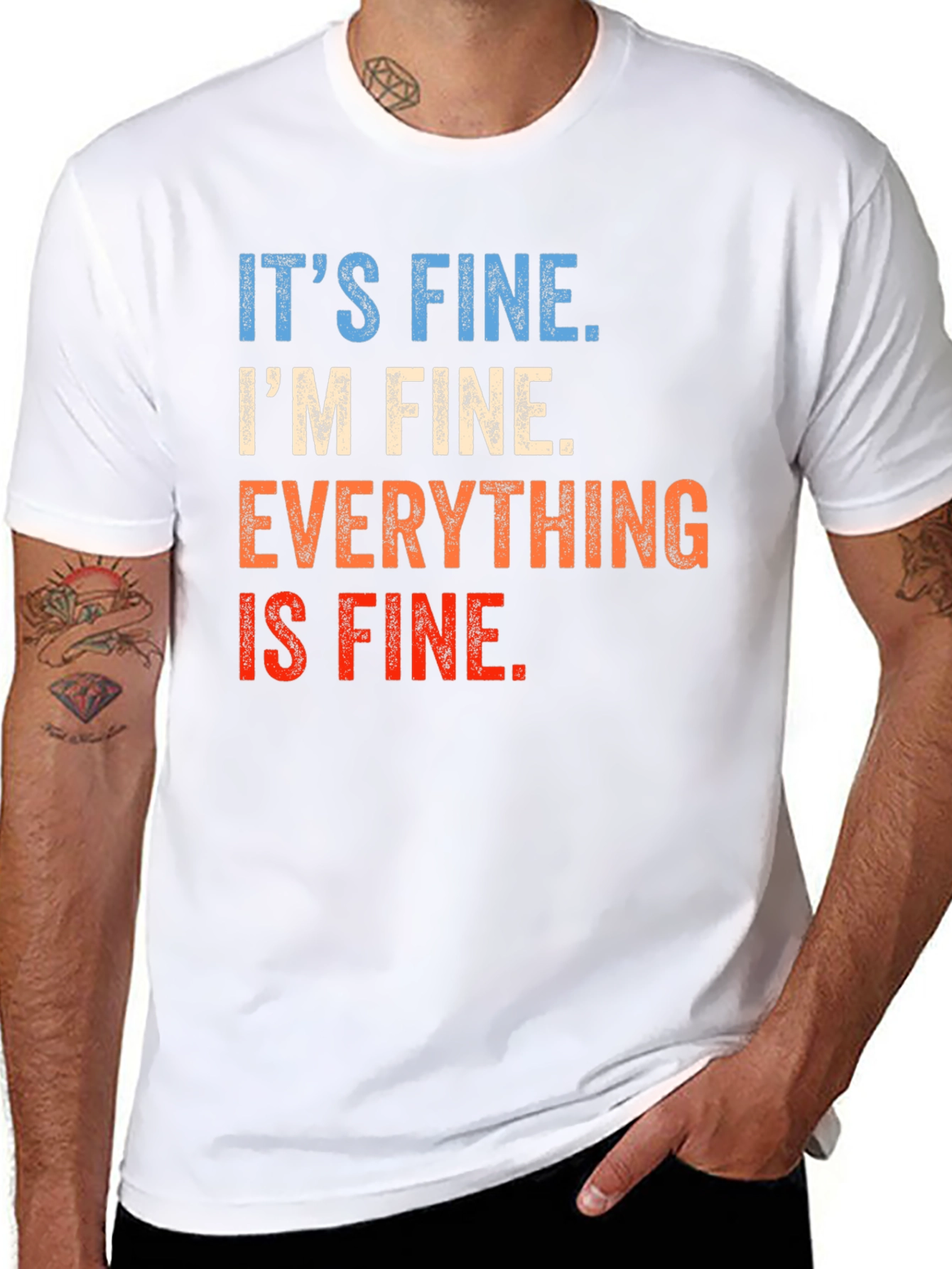 Black It's Fine Graphic T-Shirt - Unisex view 8