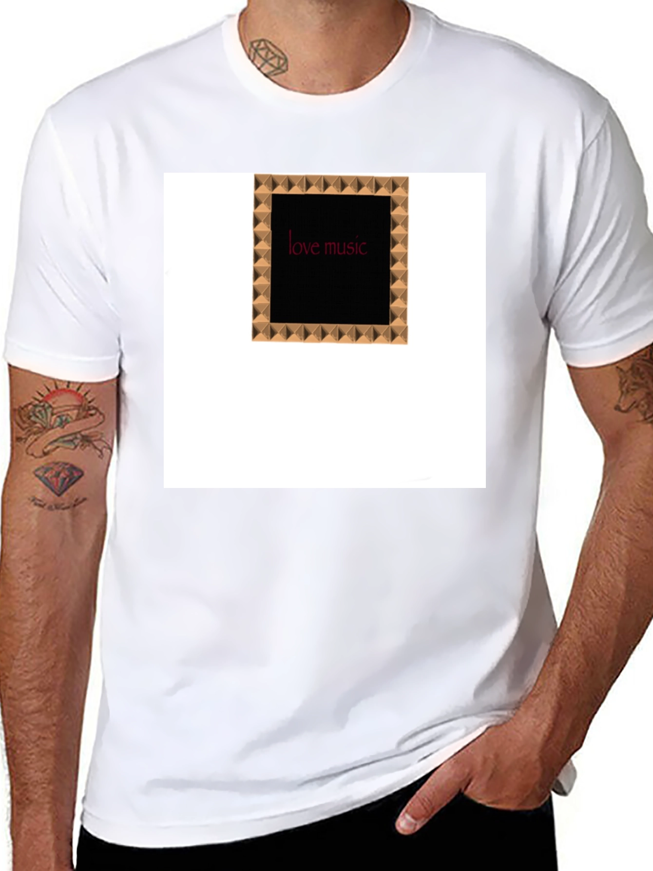 Black Love Music Tee - Black T-Shirt view 8