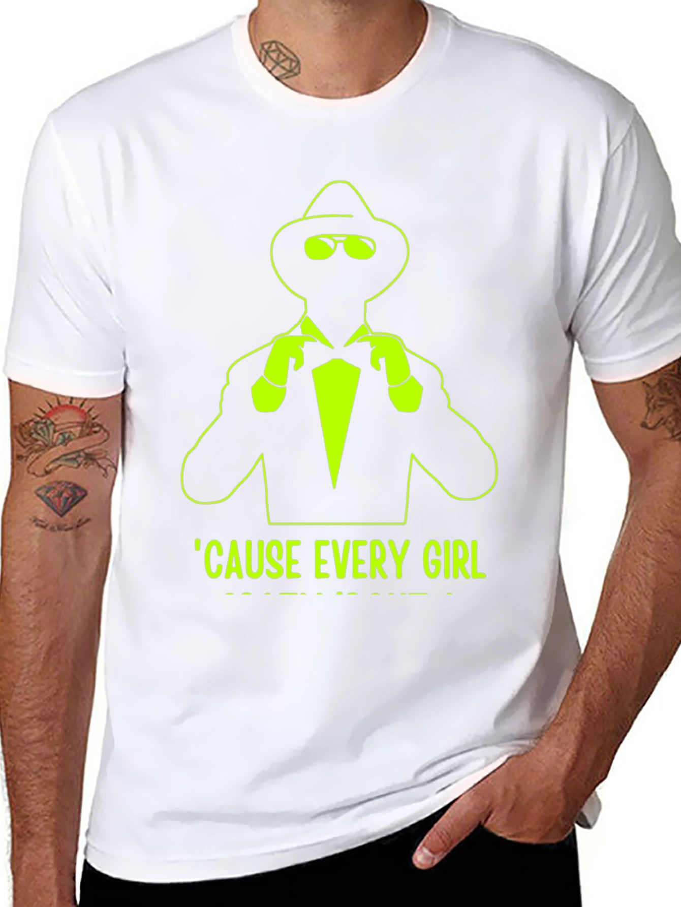 Black Mystery Man Graphic Tee - Cause Every Girl... view 8