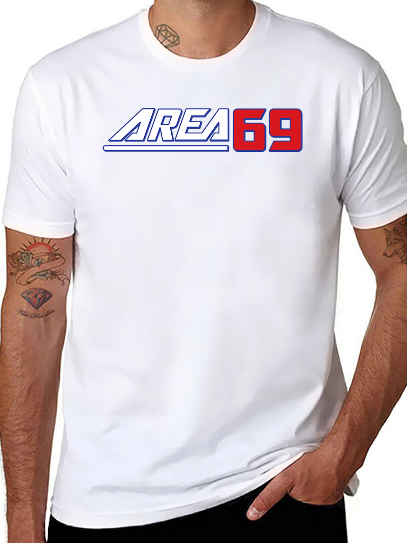 Black Area 69 T-Shirt - Humorous Graphic Tee view 8