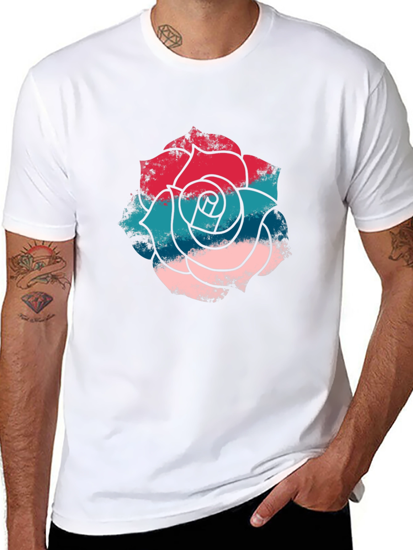 Black Rose Graphic T-Shirt - Stylish Men's Casual Tee view 8