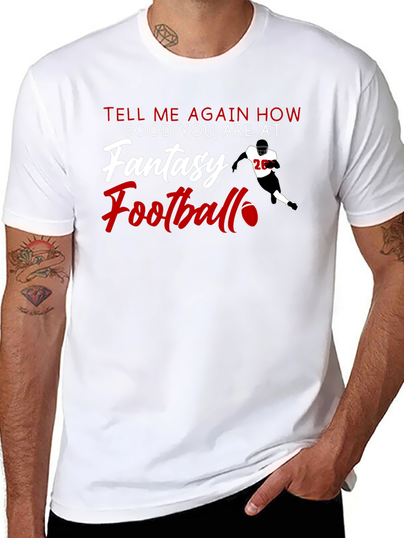 Black Fantasy Football T-Shirt - Tell Me Again view 8