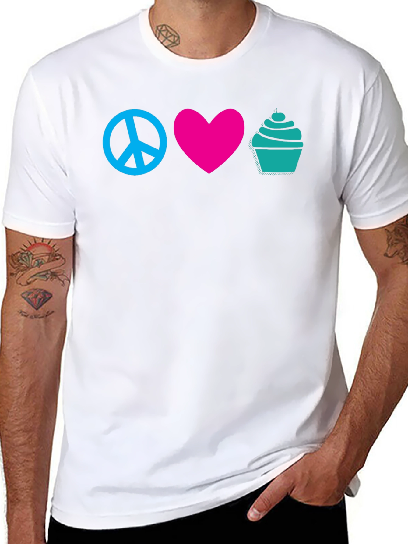 Black Peace Love Cupcakes Graphic Tee view 8