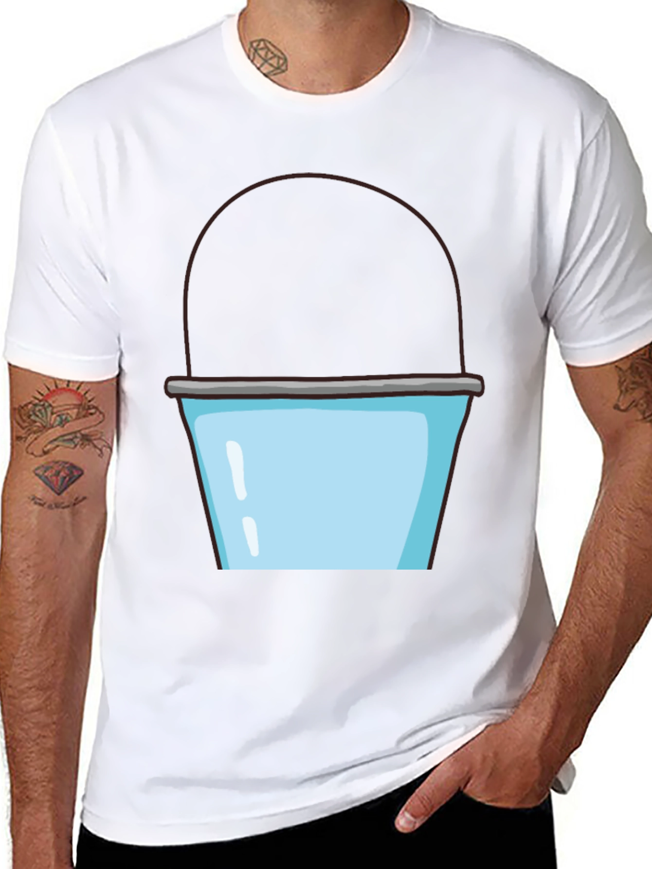 Black Bucket Graphic T-Shirt - Fun Novelty Tee view 8
