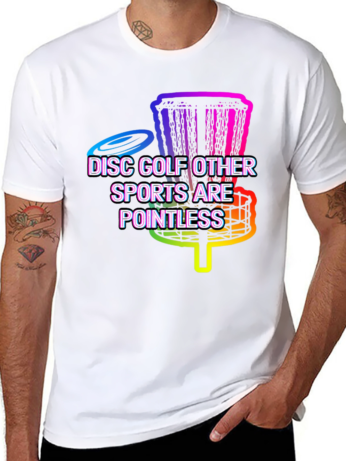 Black Funny Disc Golf Tee - Other Sports Are Pointless! view 8