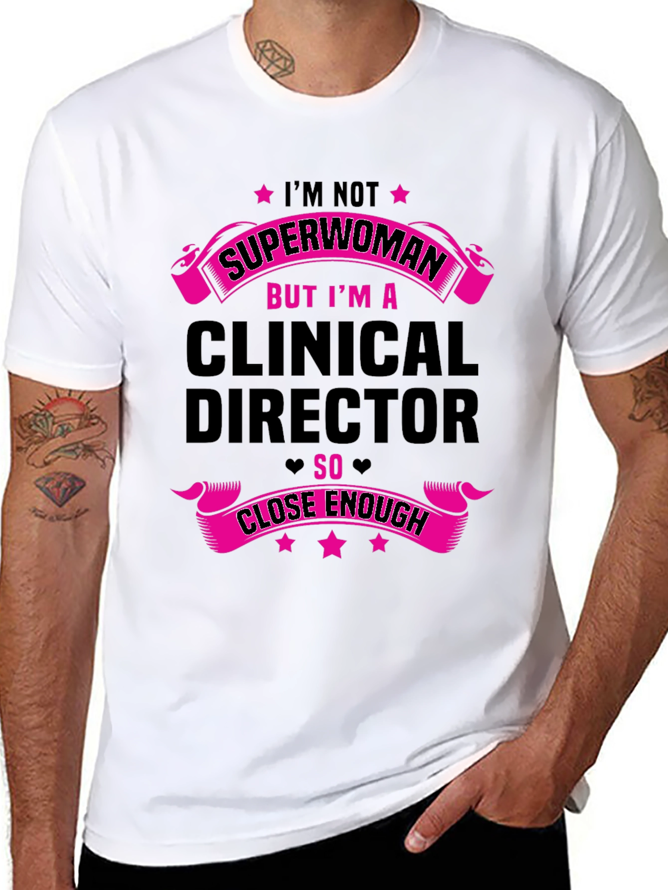 Black Clinical Director Superwoman Funny T-Shirt view 8