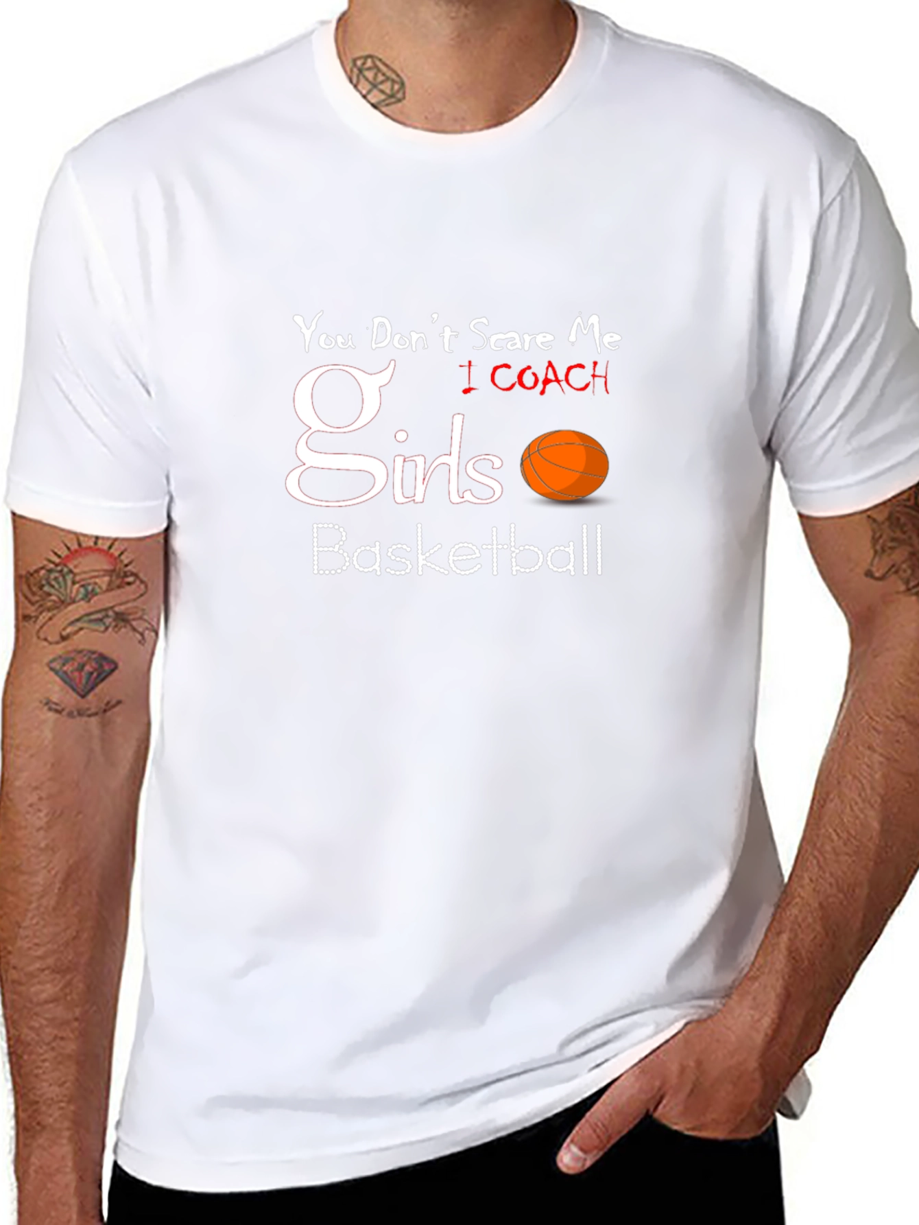 Black Girls Basketball Coach T-Shirt view 8