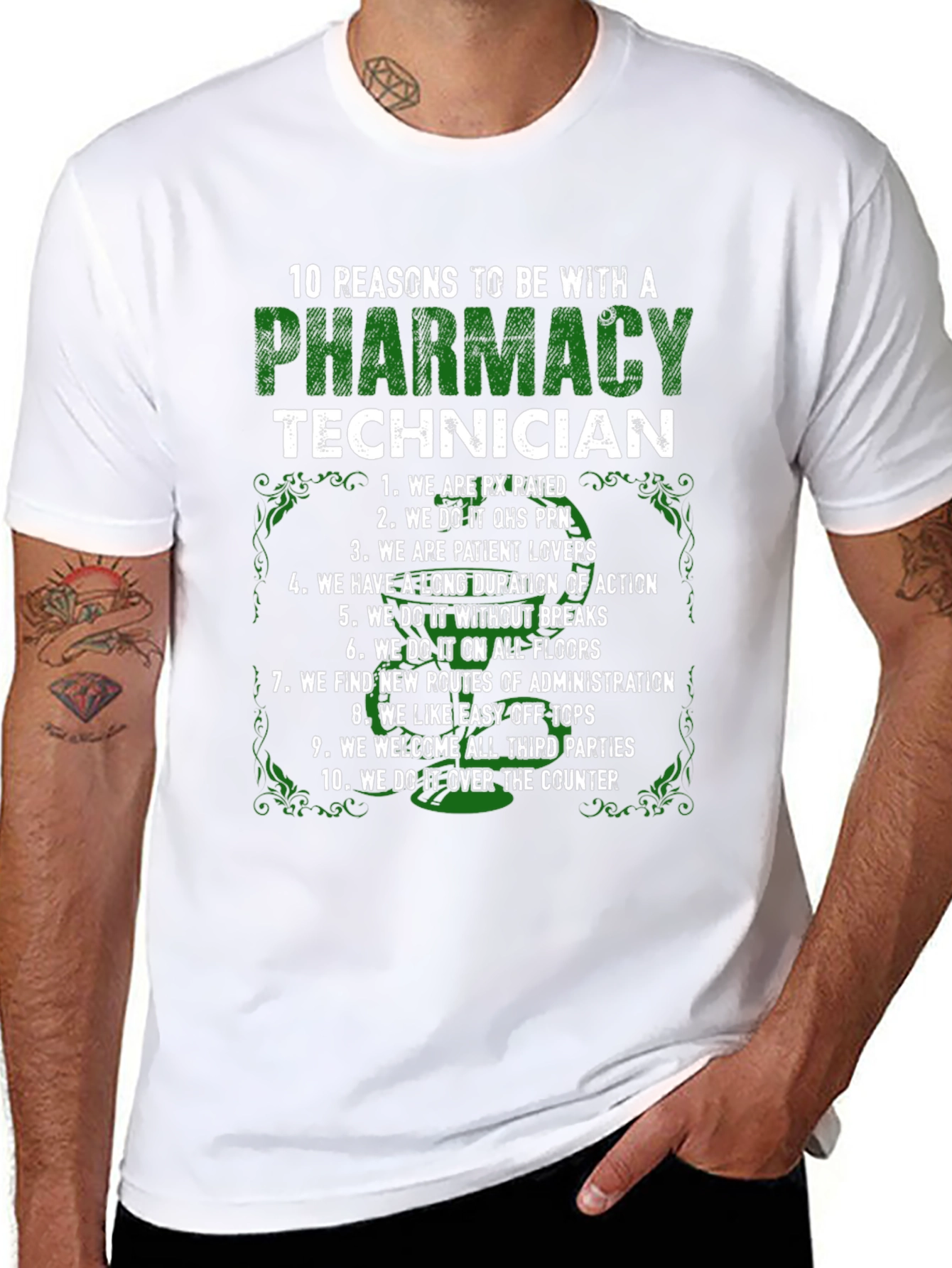 Black Pharmacy Technician - 10 Reasons T-Shirt view 8