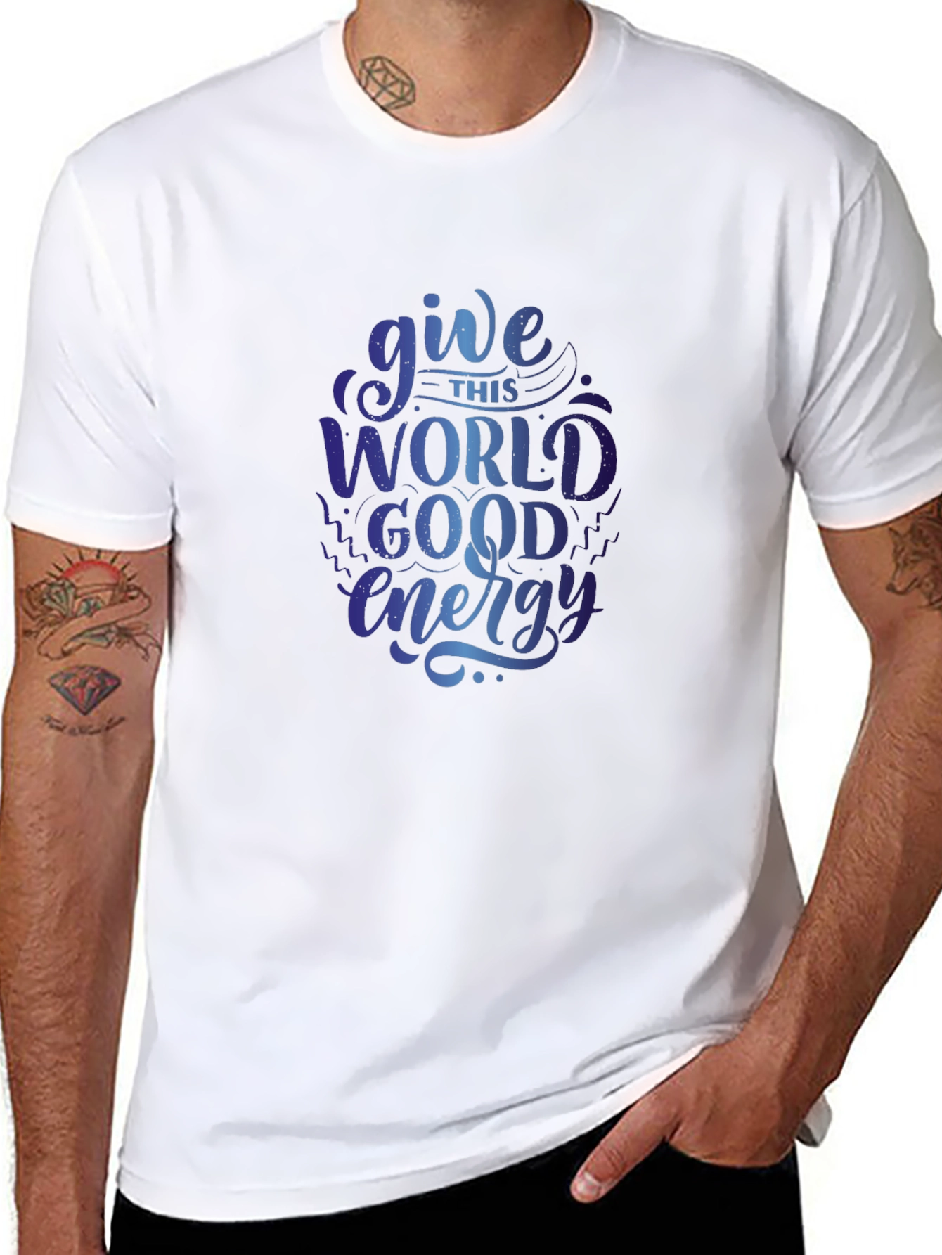Black Give This World Good Energy Graphic T-Shirt view 8