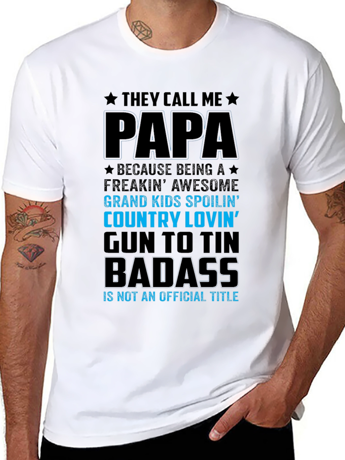 Black Papa Badass Graphic T-Shirt view 8