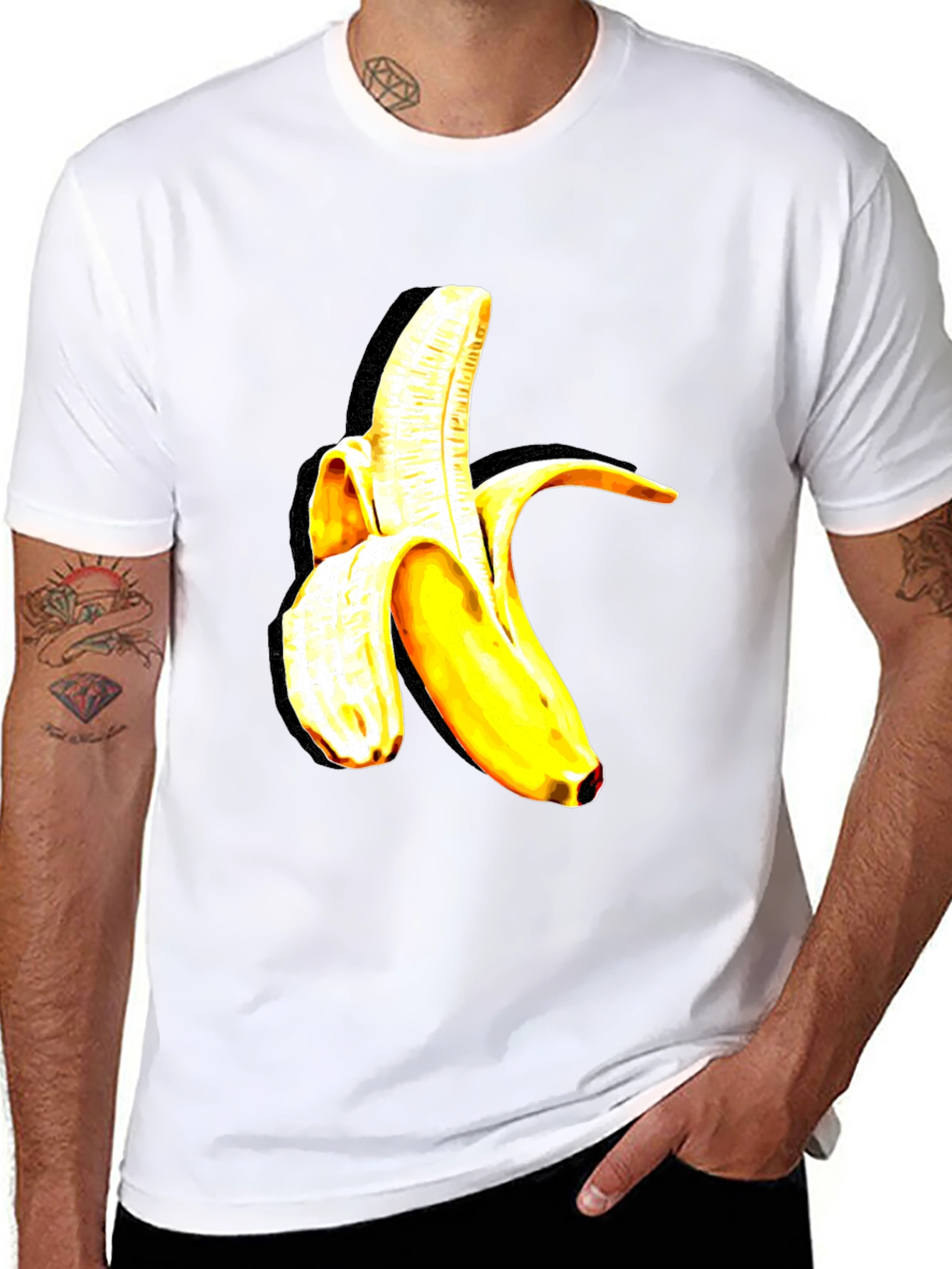 Black Banana Graphic Tee - Trendy Fruit Design view 8