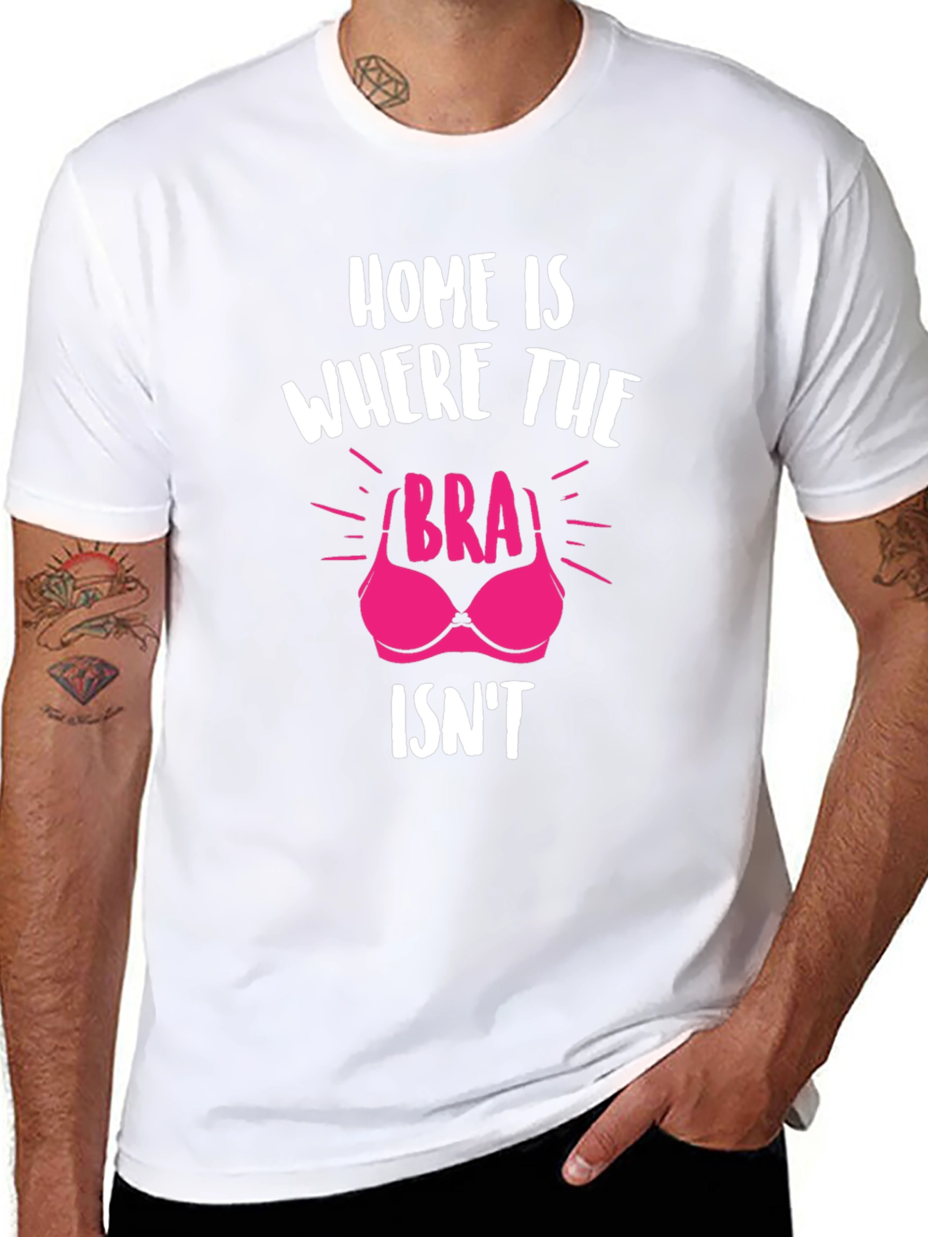 Black Home is Where the Bra Isn't T-Shirt view 8