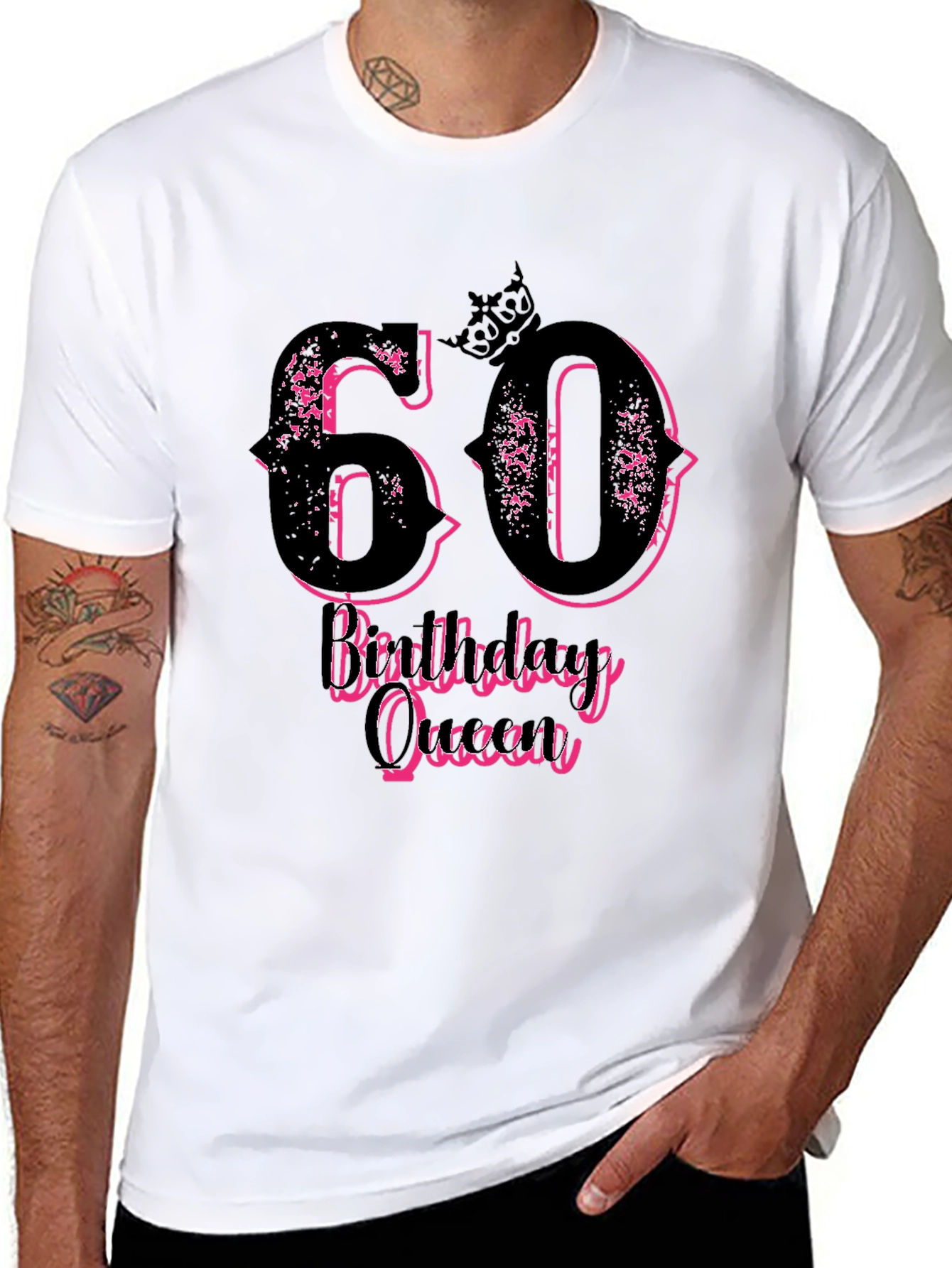 Black 60th Birthday Queen T-Shirt - Stylish & Fun! view 8