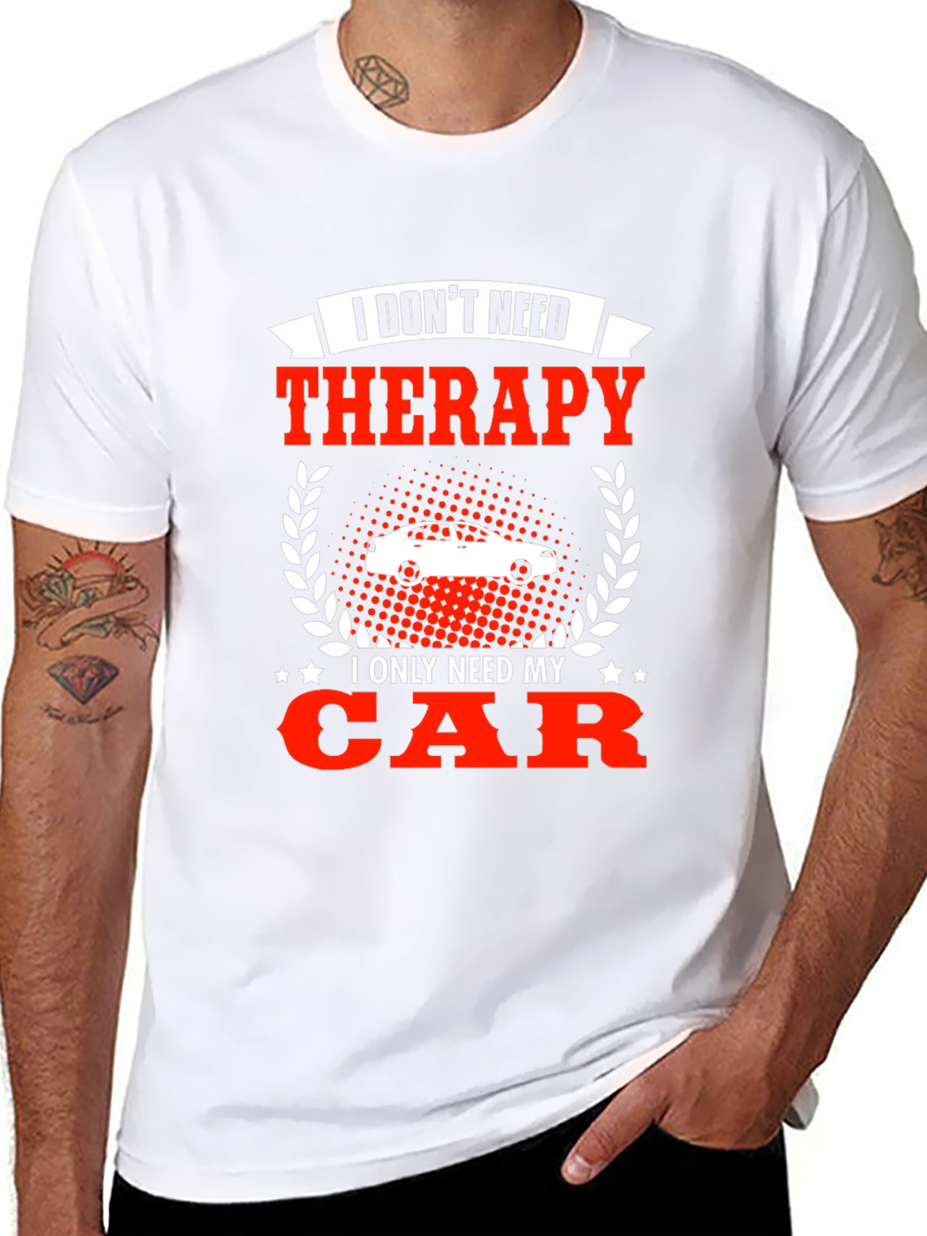 Black Funny Car Lover T-Shirt - Therapy Alternative view 8