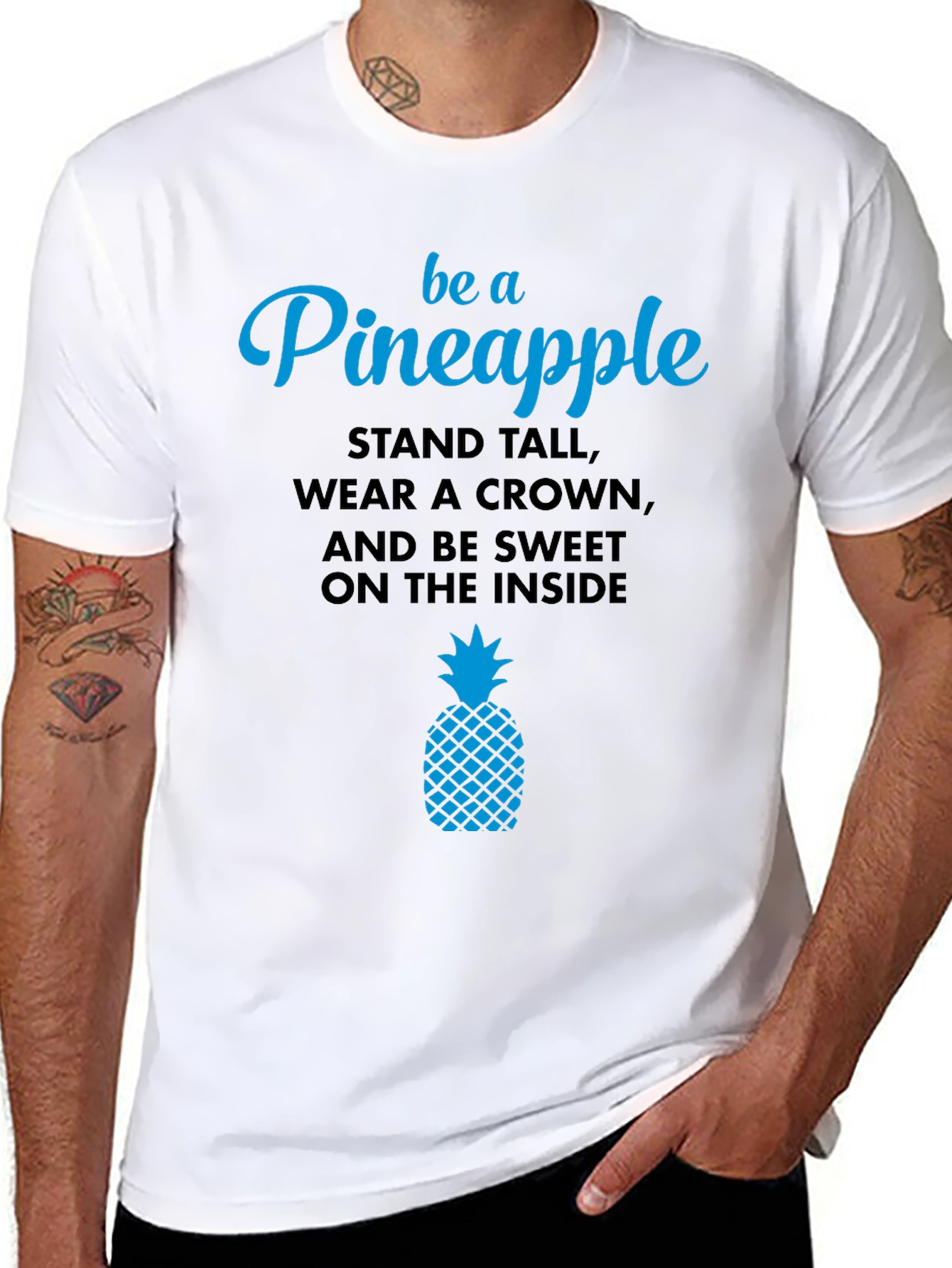 Black Be a Pineapple Graphic T-Shirt view 8