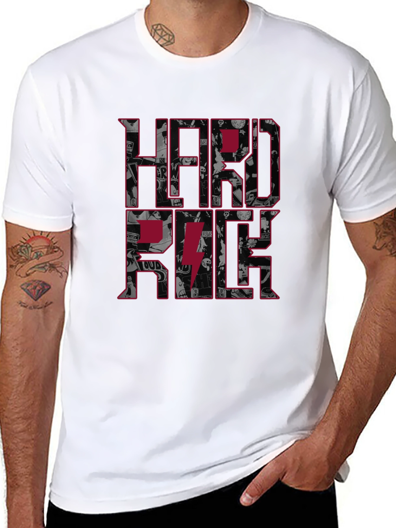 Black Hard Rock Graphic Print Tee view 8