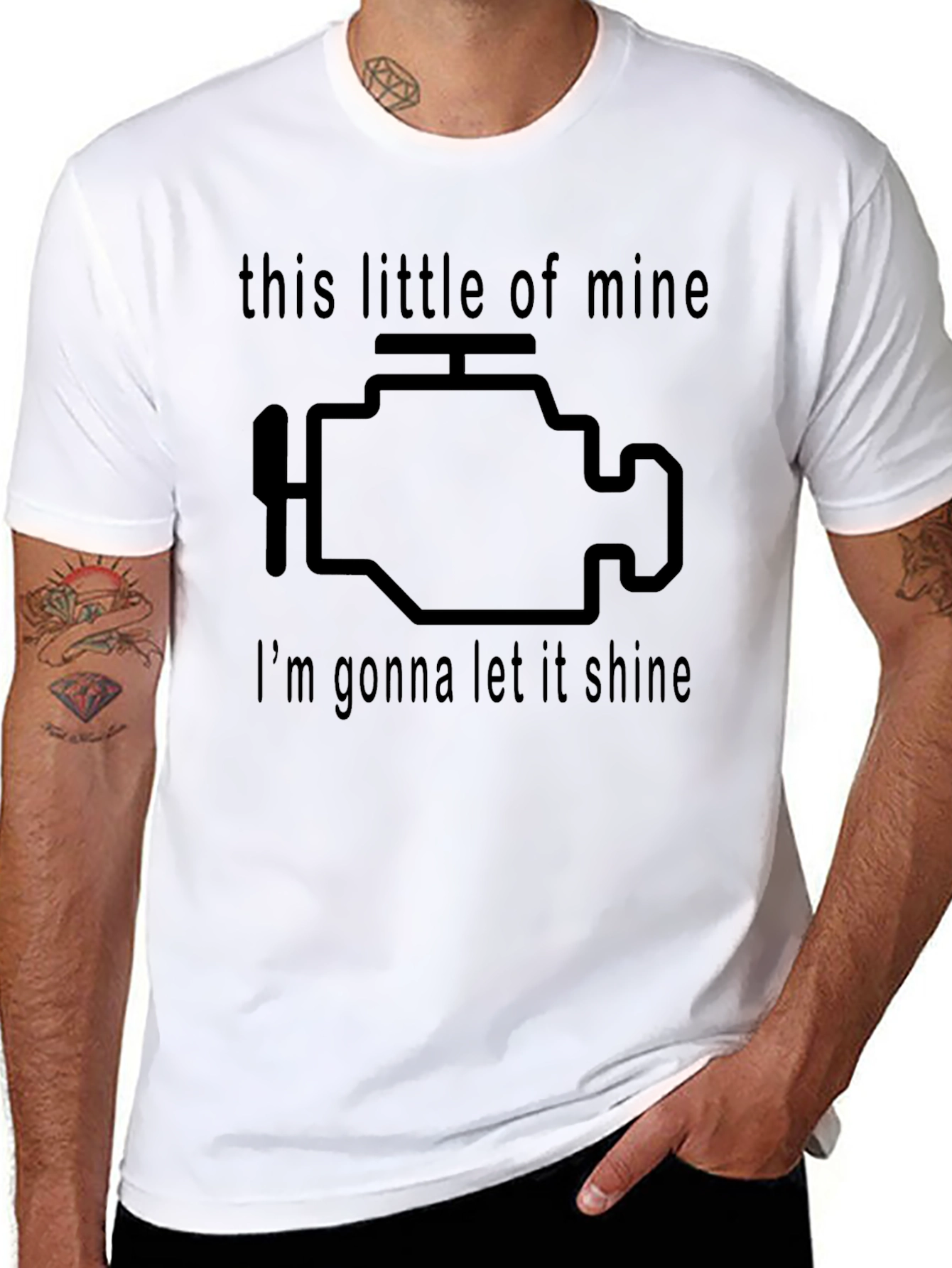 Black Check Engine Tee - This Little Light of Mine T-Shirt view 8