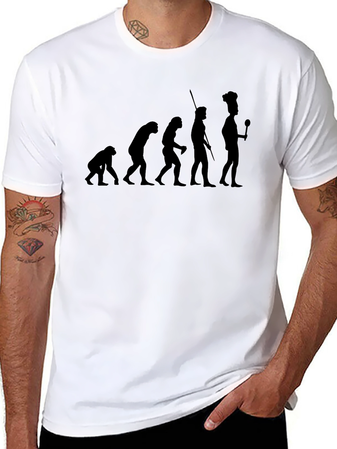 Black Chef Evolution T-Shirt - Funny Cooking Tee view 8