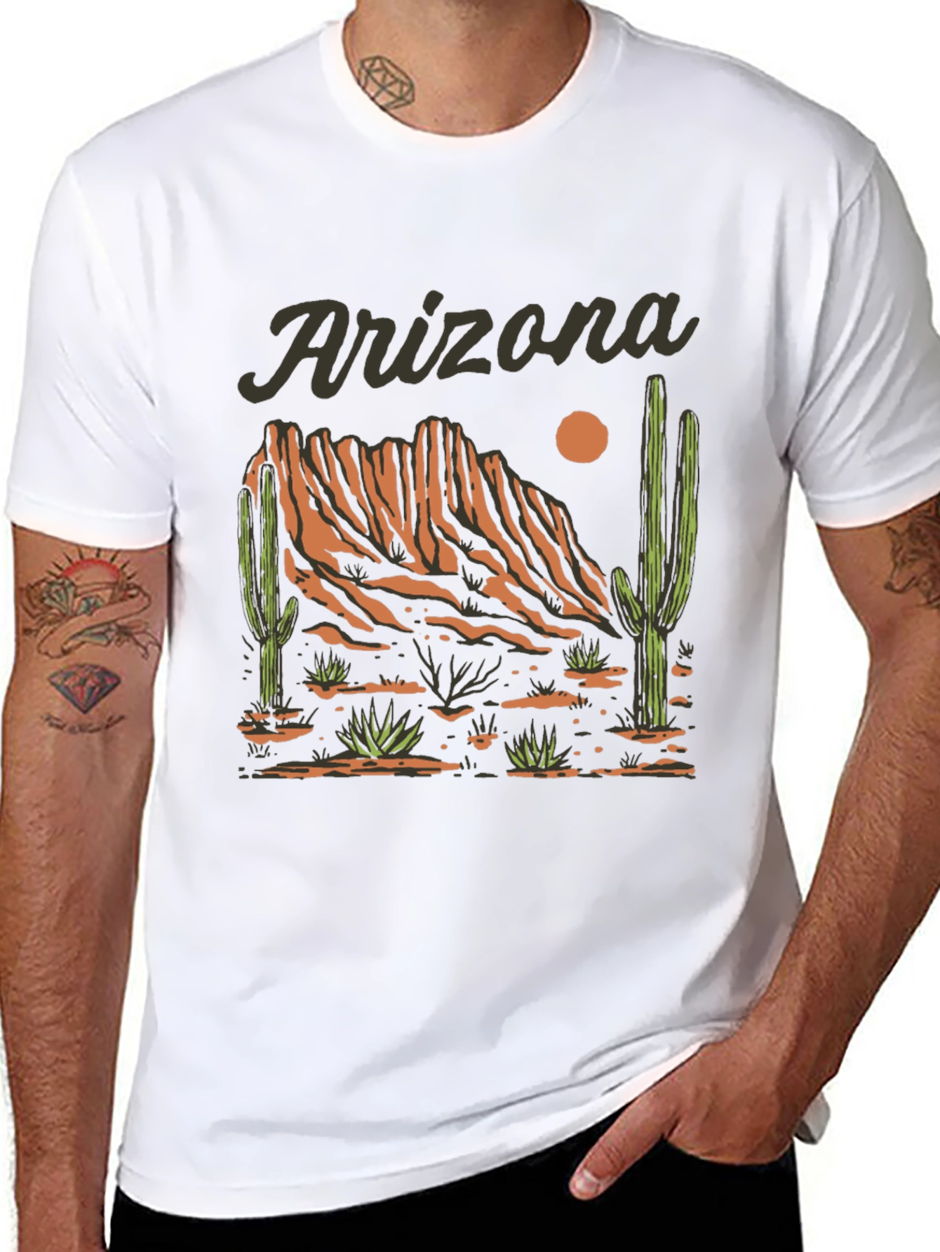 Black Arizona Desert Graphic T-Shirt view 8