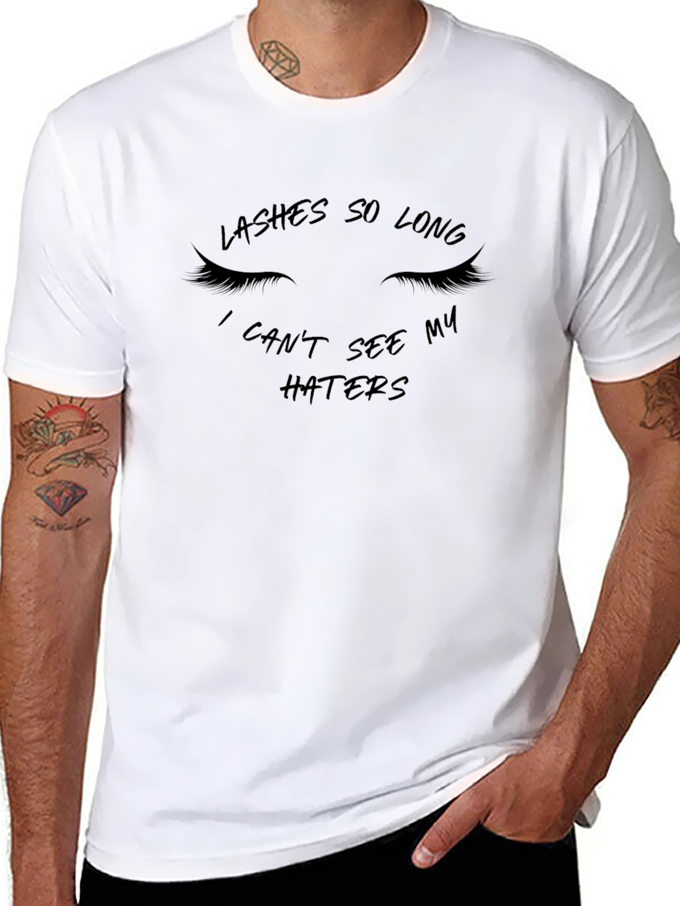 Black Lashes So Long Graphic Tee - Sarcastic Fashion view 8