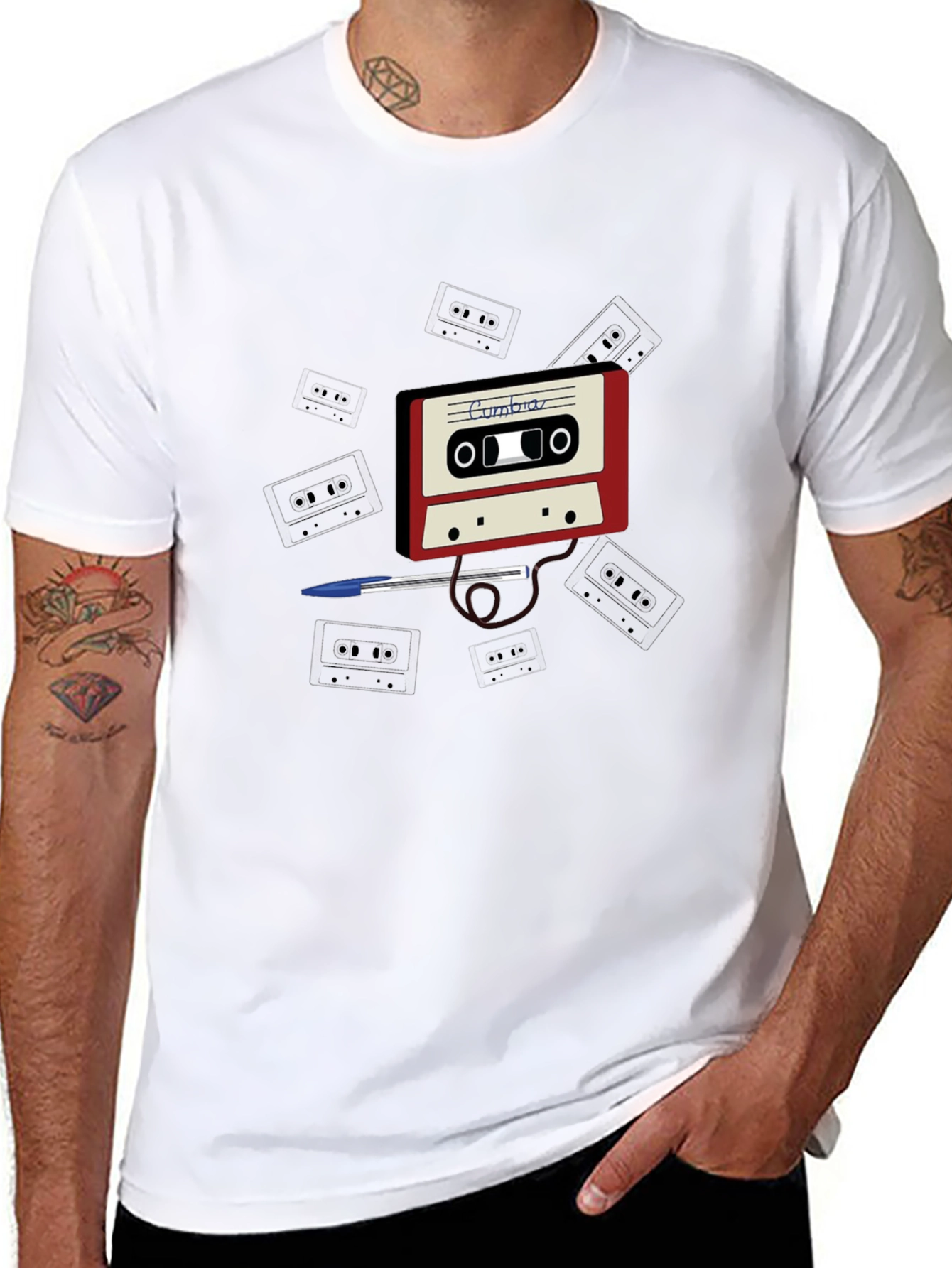Black Retro Cassette Tape T-Shirt - Classic Design view 8