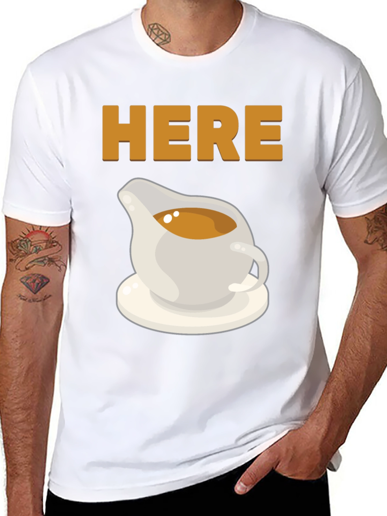 Black Here for the Gravy T-Shirt, Thanksgiving Tee view 8