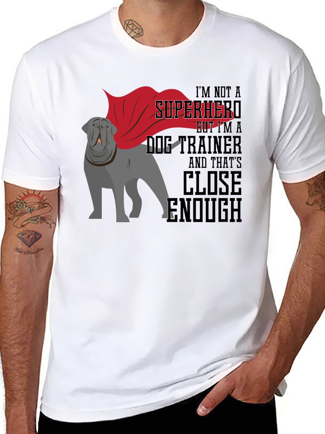 Black Dog Trainer Superhero T-Shirt - Unisex Tee view 8
