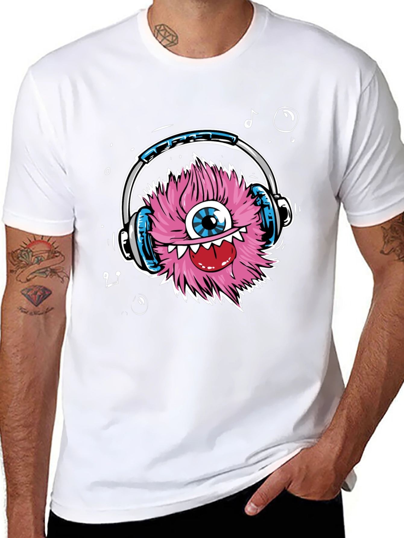Black Monster Headphones Graphic Tee - Funky & Unique view 8