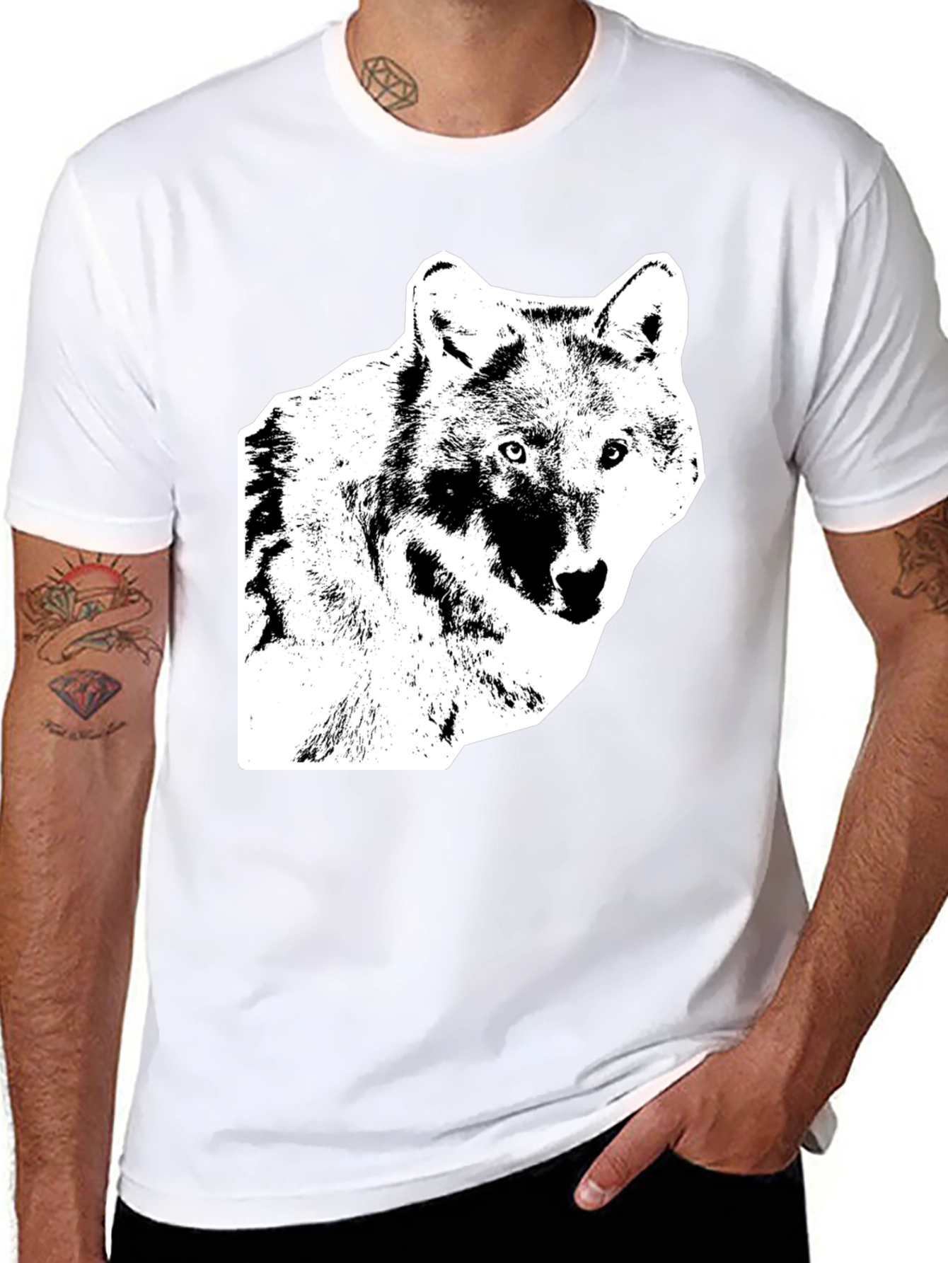 Black Black Wolf Graphic Tee view 8