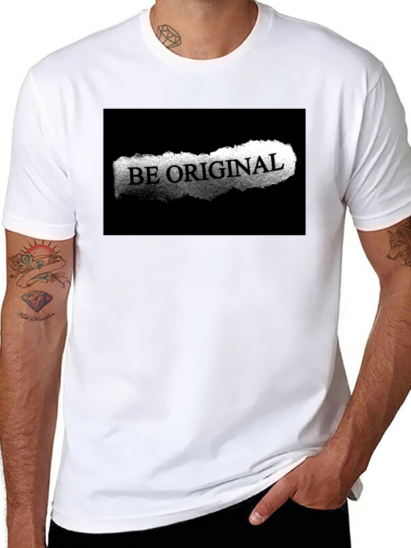 Black Be Original Black Graphic Tee view 8