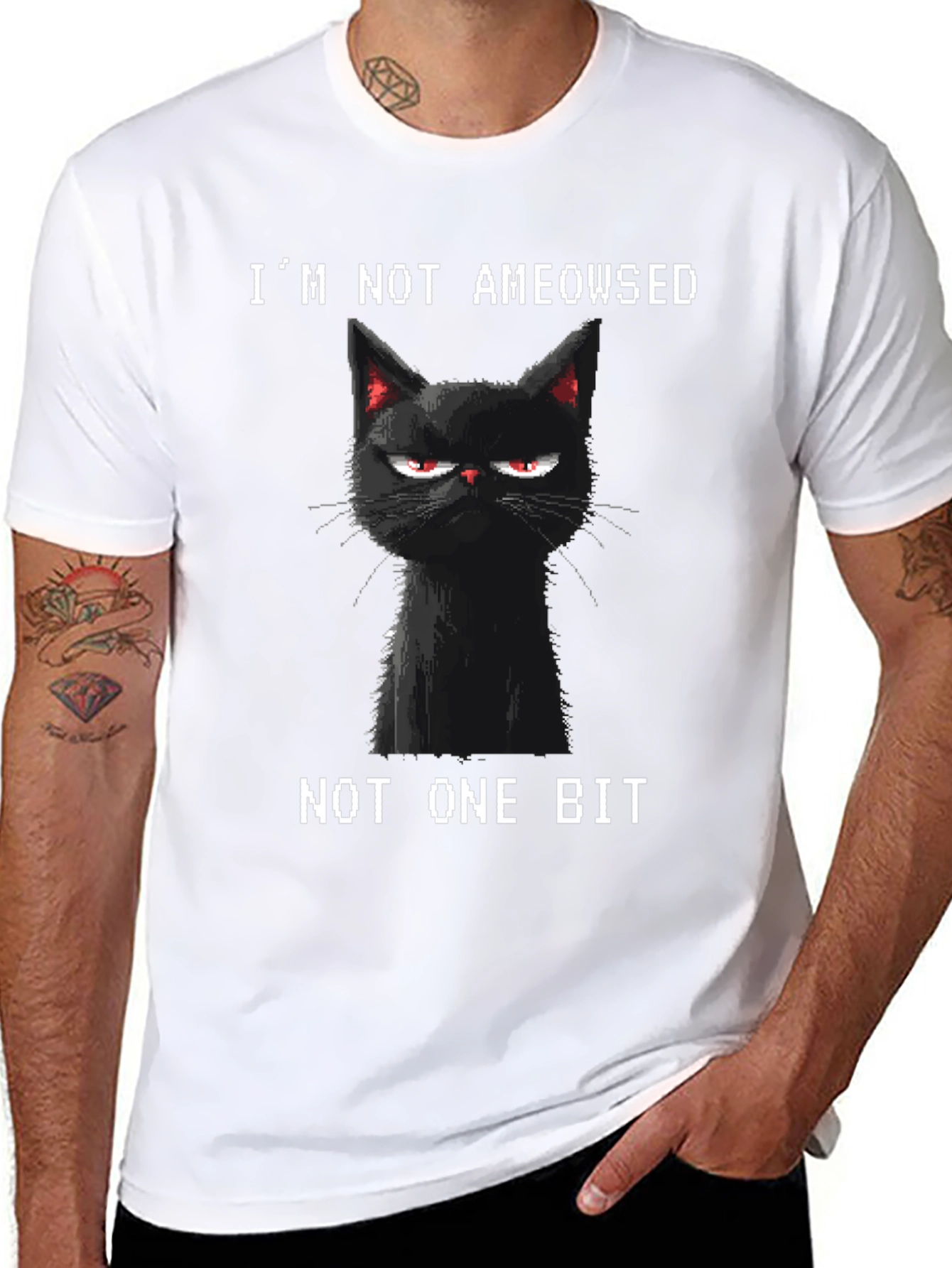 Black Grumpy Cat T-Shirt - I'm Not Ameowsed view 8