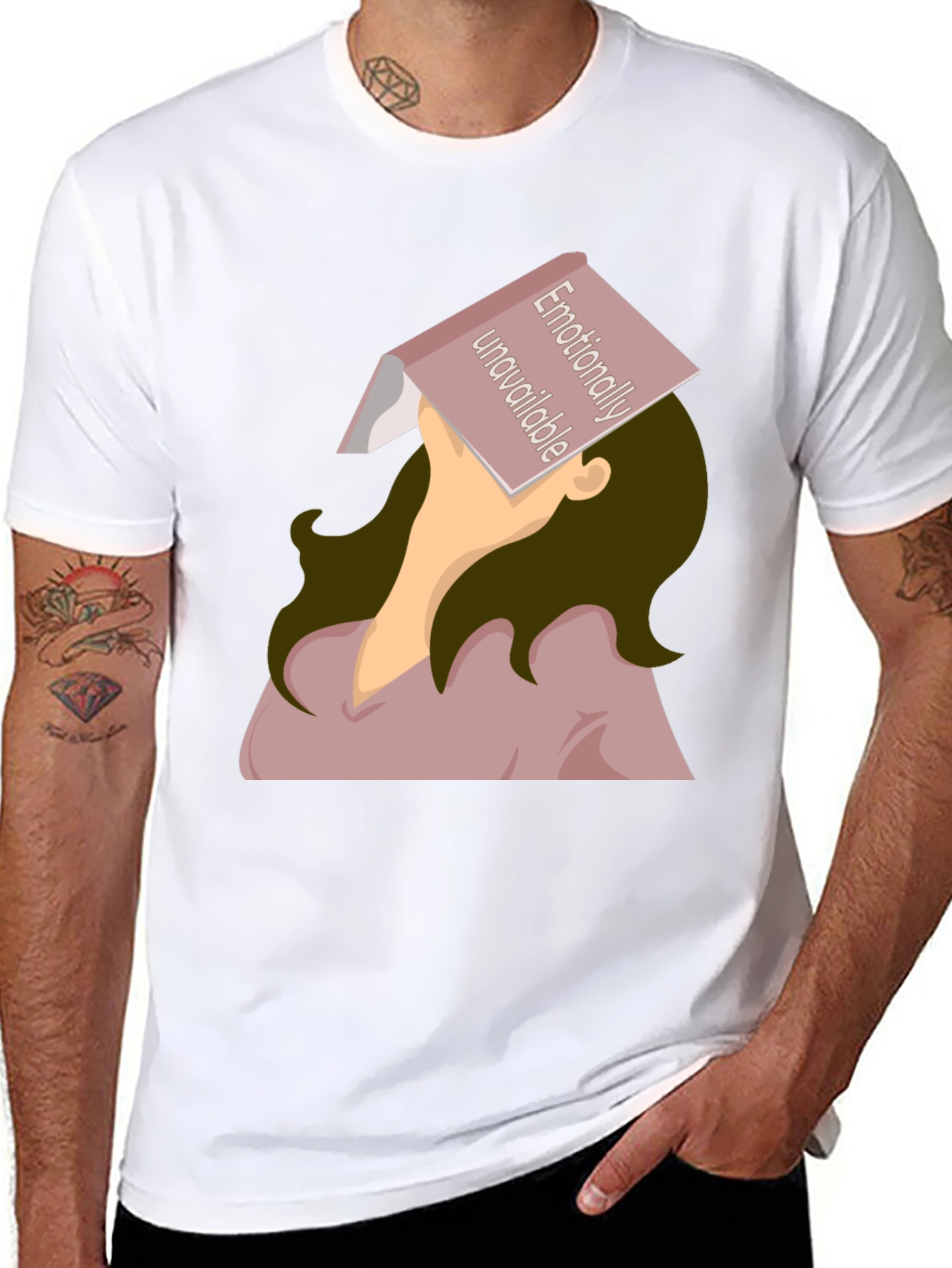 Black Emotionally Unavailable Graphic Tee view 8