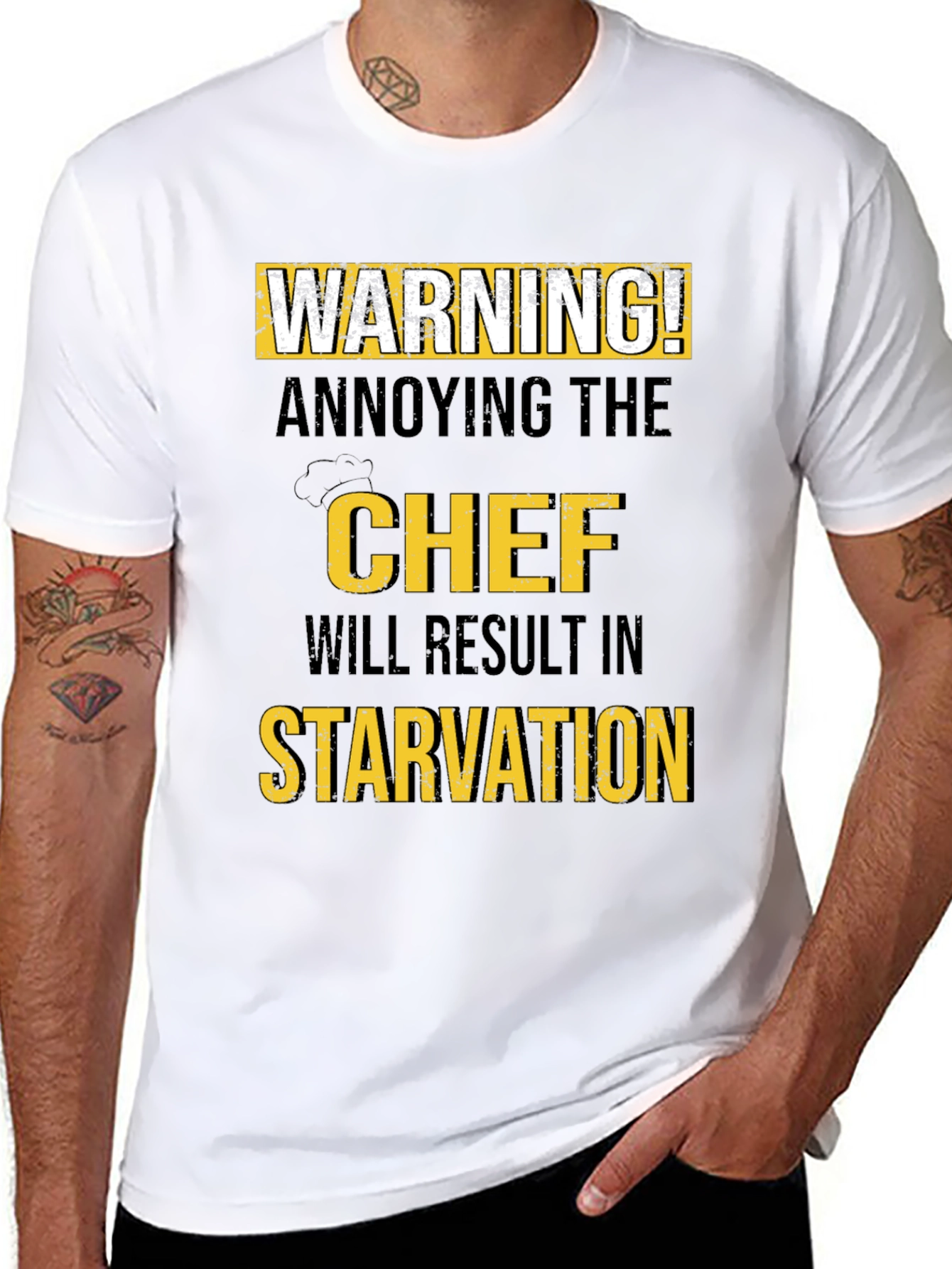 Black Warning Annoying the Chef T-Shirt view 8