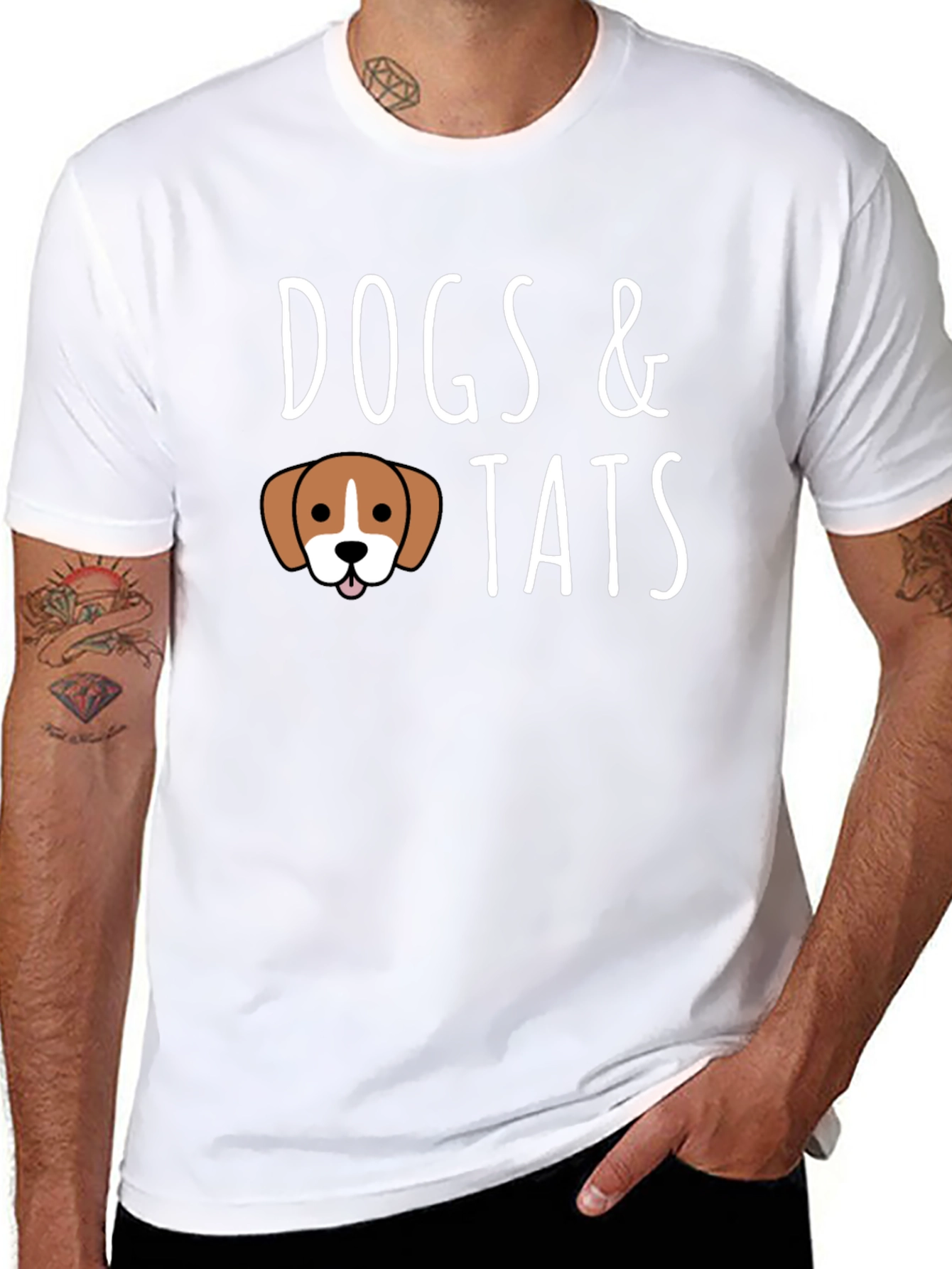 Black Dogs & Tats Graphic T-Shirt - Soft Cotton Crew Neck view 8