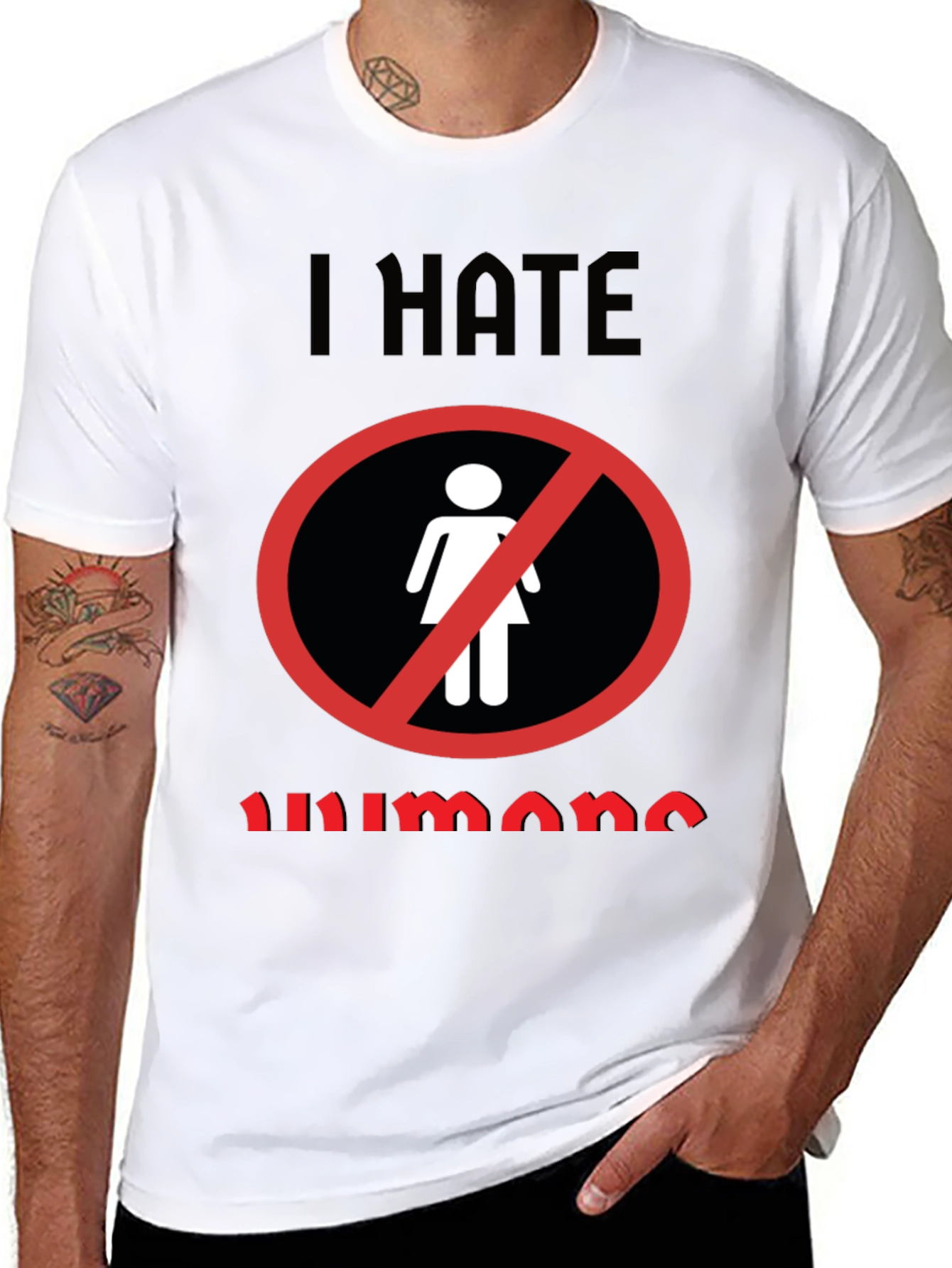 Black I Hate Humans Graphic Novelty T-Shirt view 8