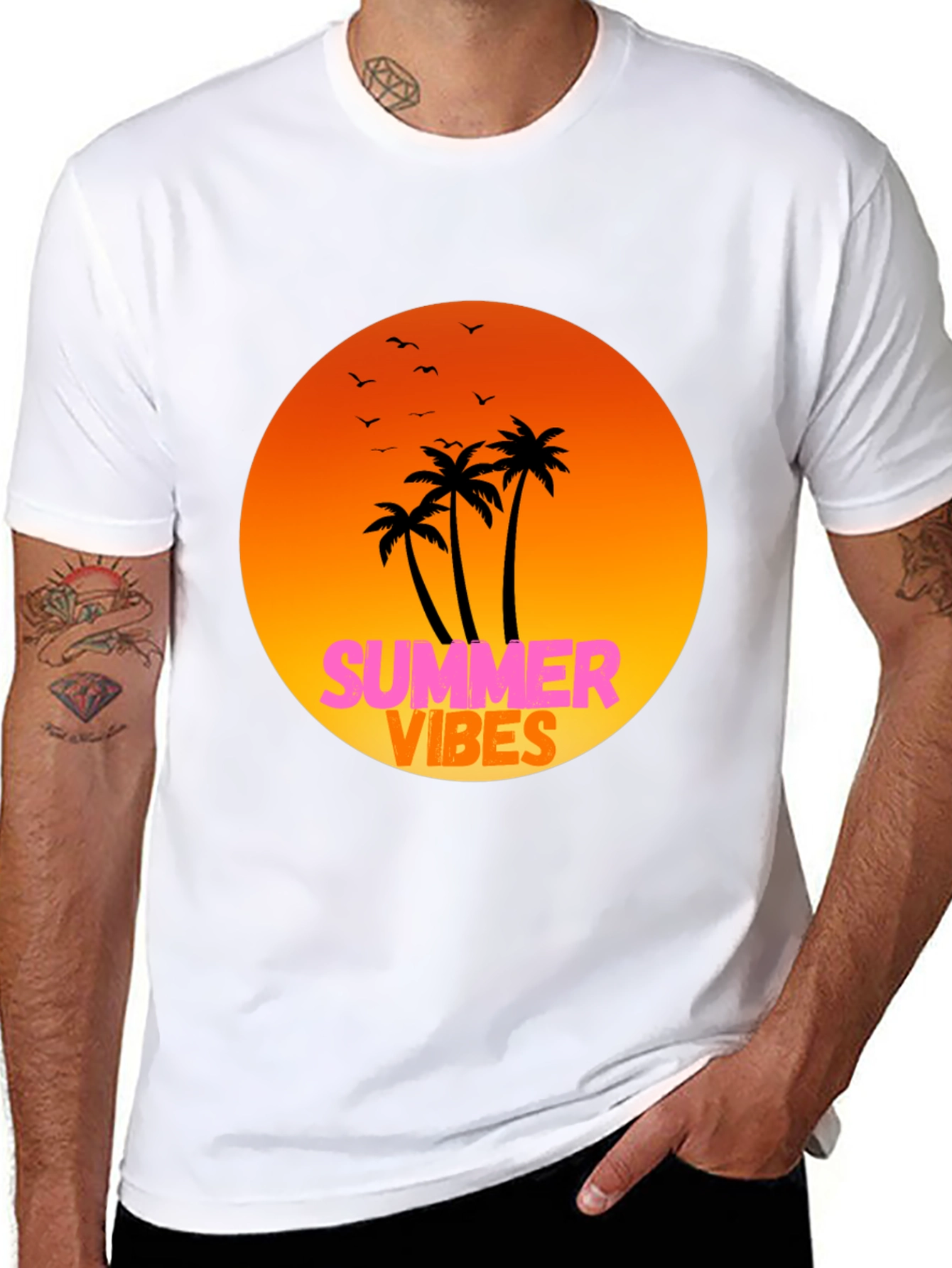 Black Summer Vibes Graphic Tee - Relaxed Fit view 8