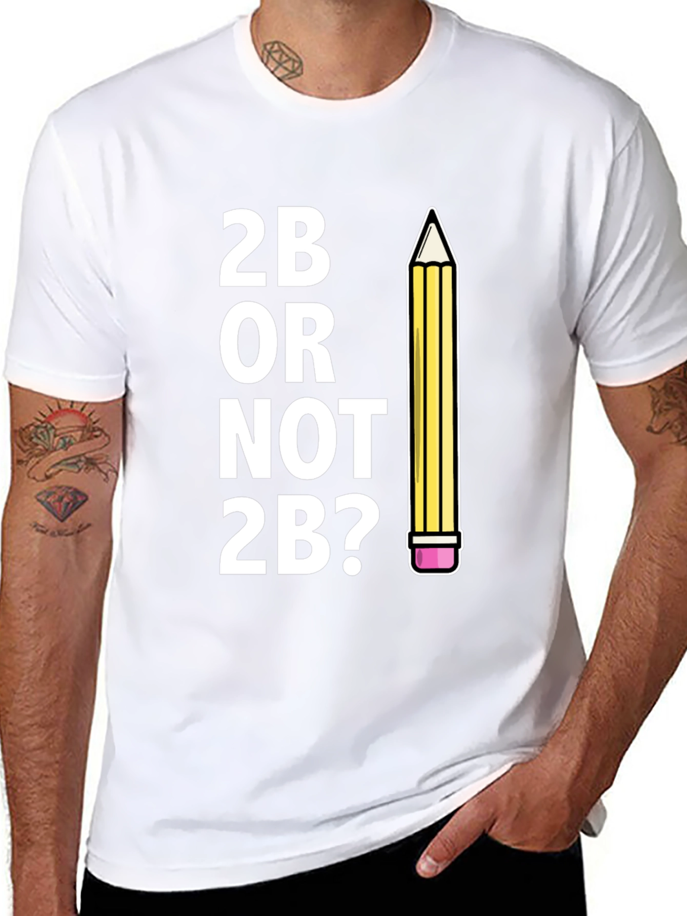 Black 2B Or Not 2B? Funny Graphic Tee view 8