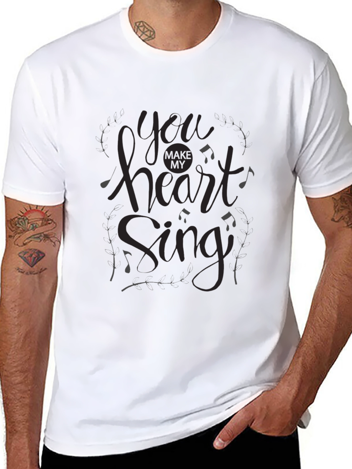 Black You Make My Heart Sing Black T-Shirt view 8