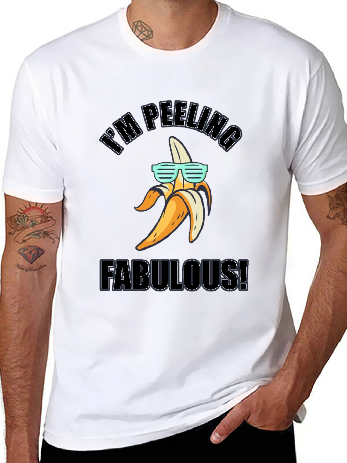 Black I'm Peeling Fabulous! Banana T-Shirt view 8