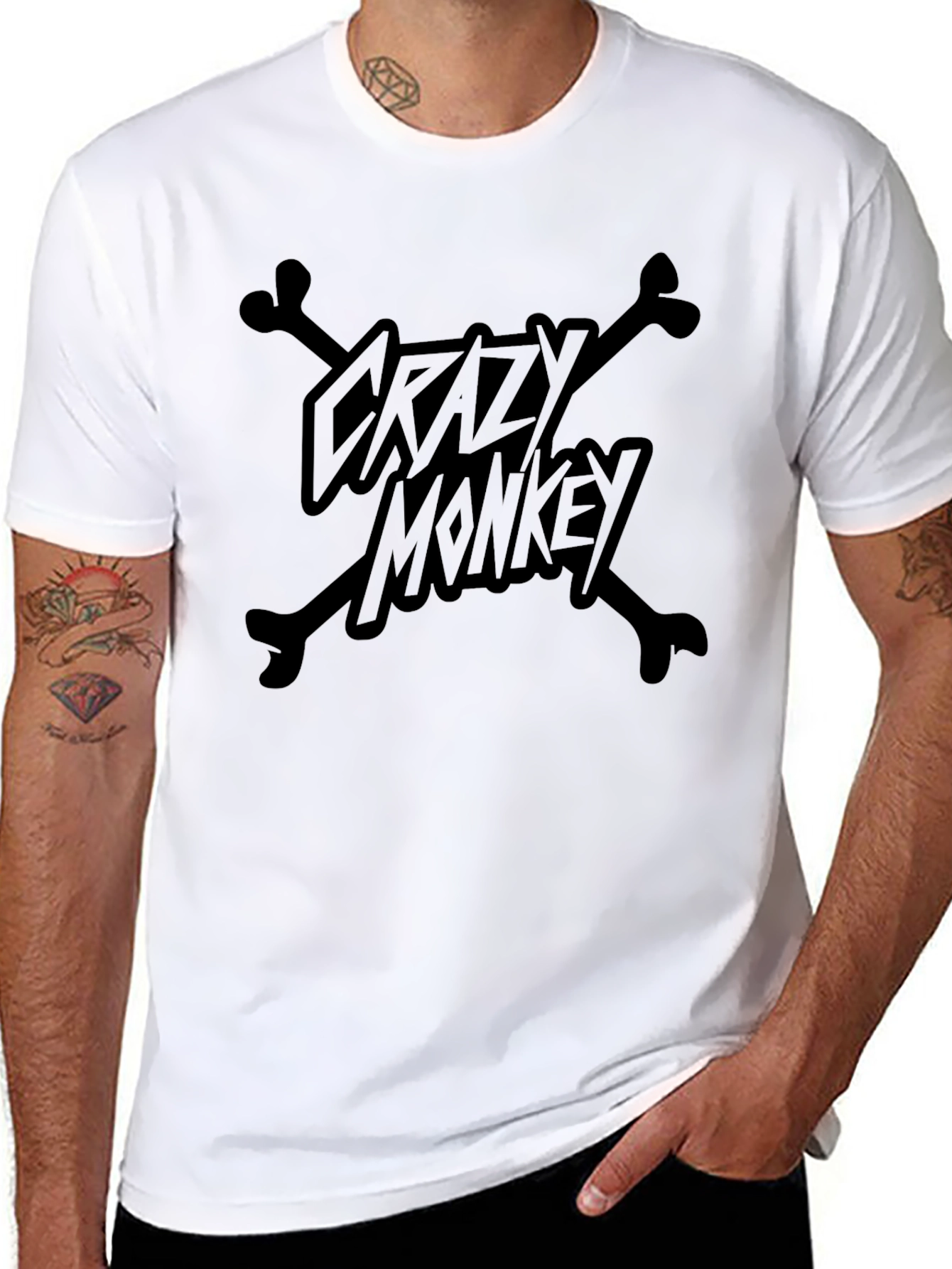 Black Crazy Monkey T-Shirt - Black Graphic Tee view 8