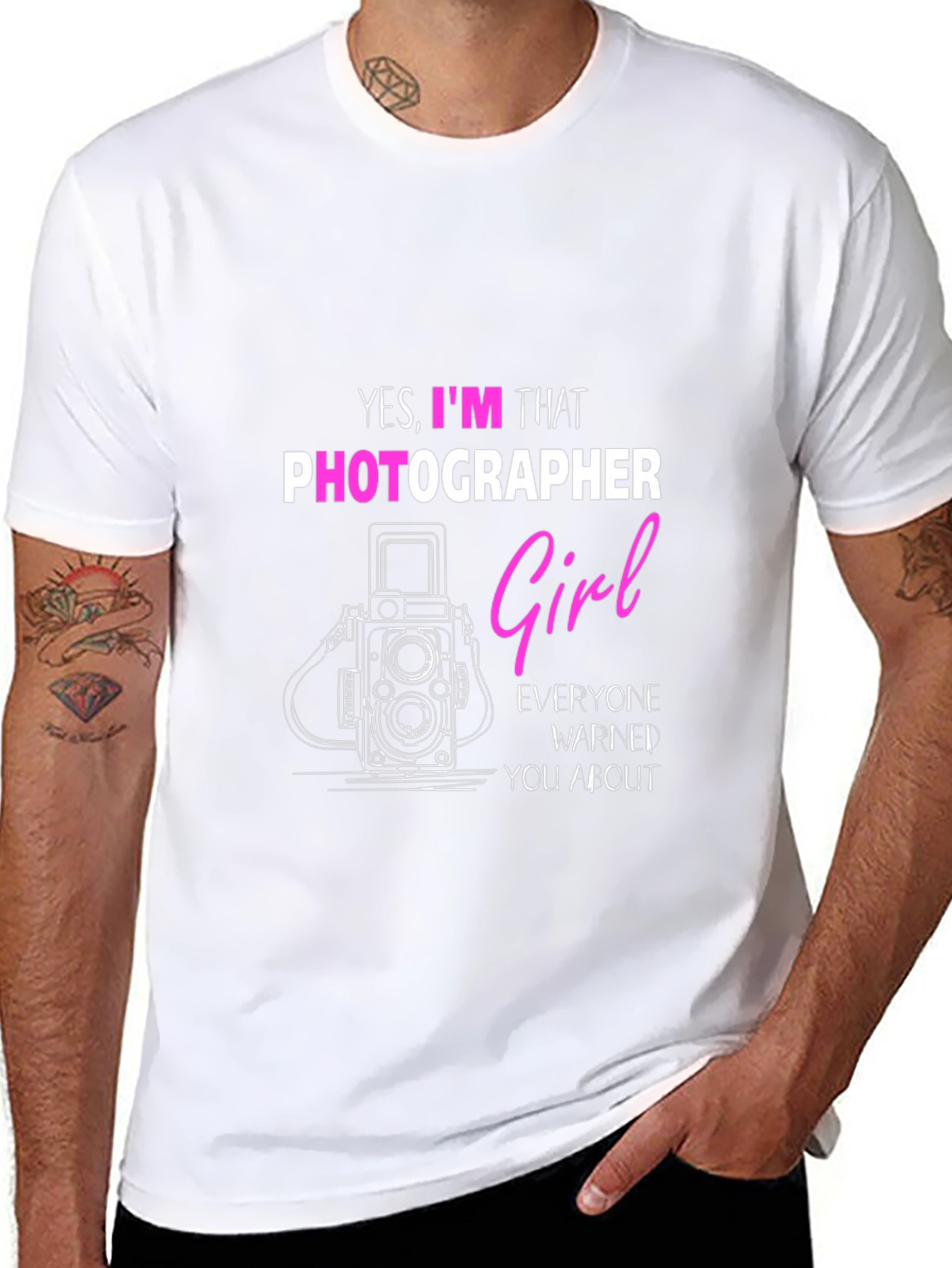 Black Photographer Girl T-Shirt - Funny Camera Tee view 8