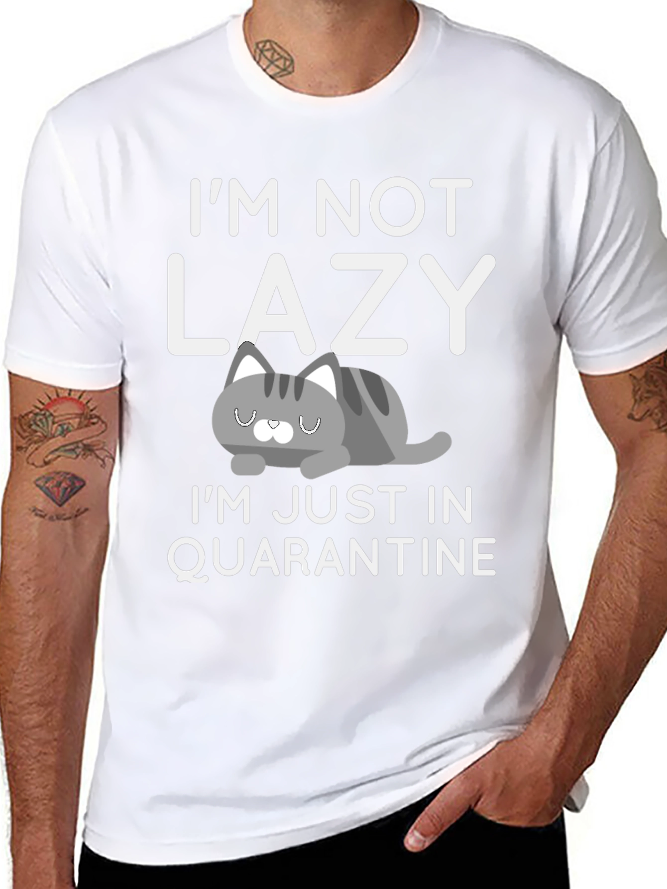 Black I'm Not Lazy Quarantine Tee view 8