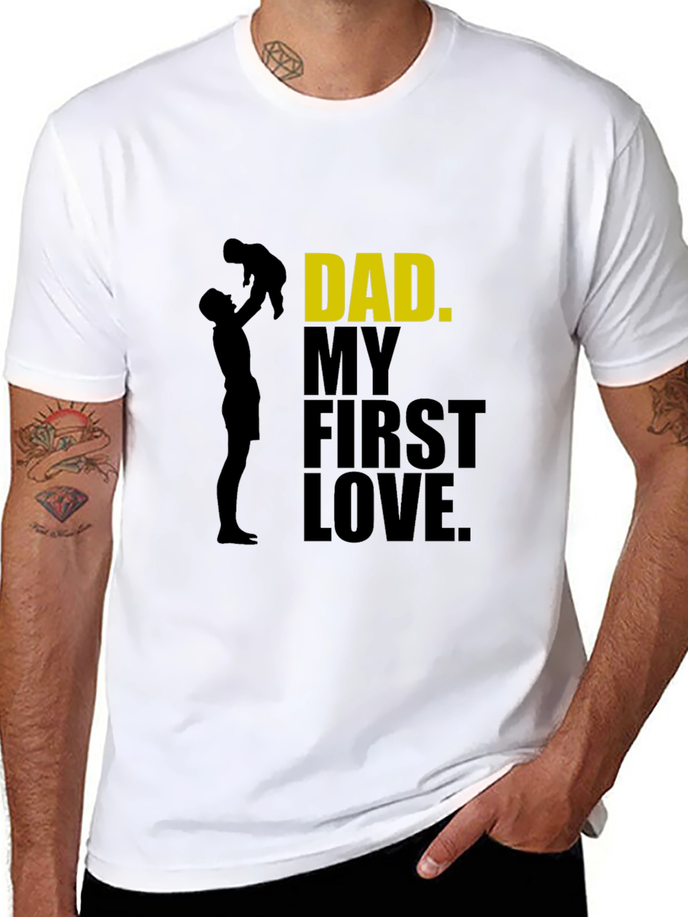 Black Dad My First Love T-Shirt - Father's Day Gift view 8