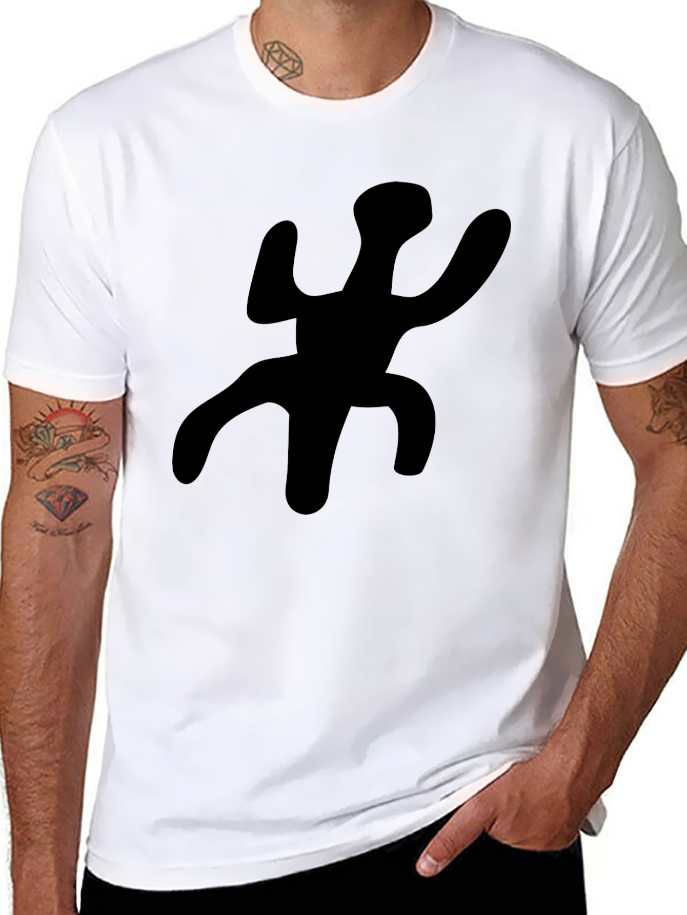 Black Unique Black Graphic Tee - Casual Style view 8